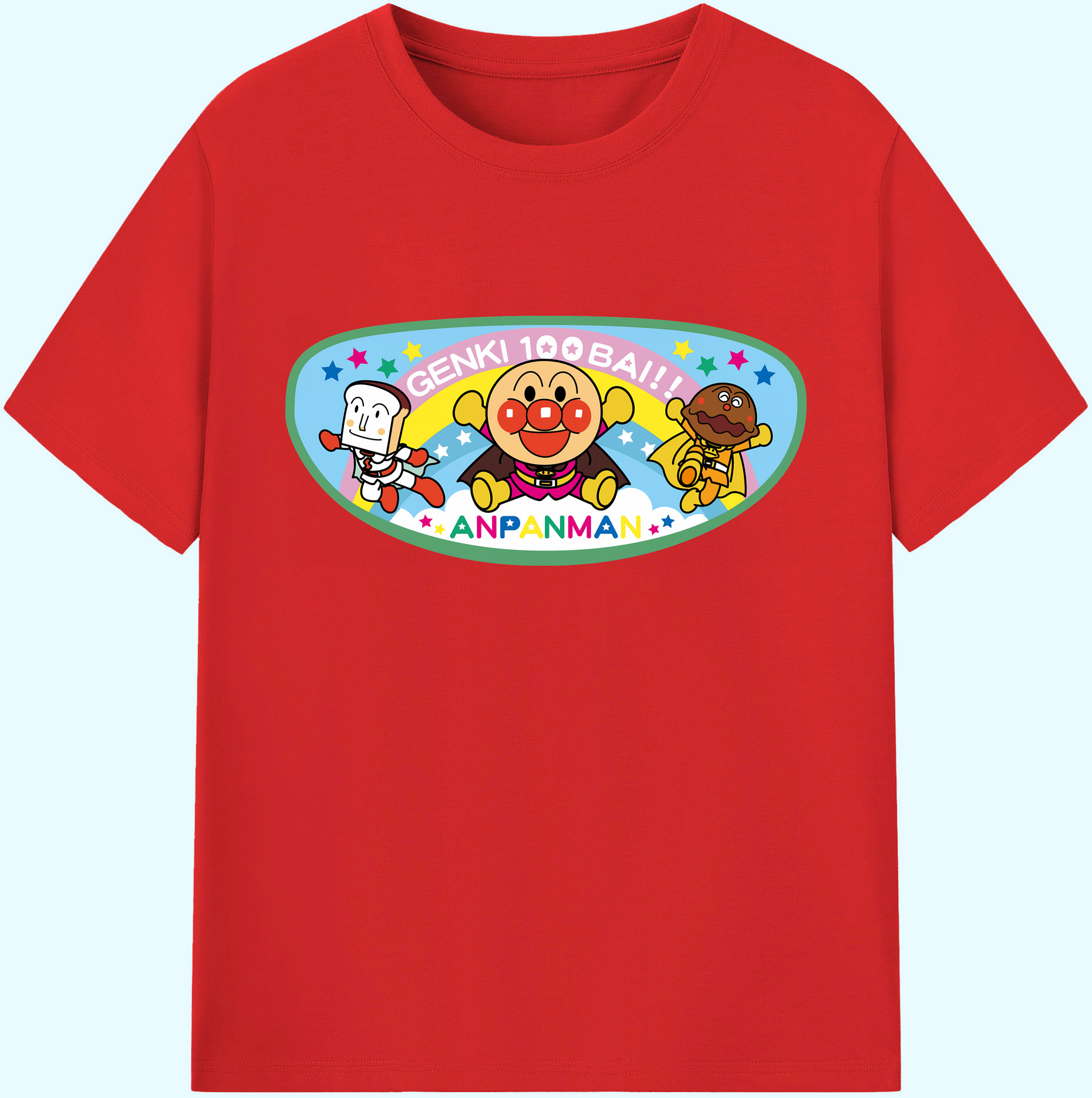 （画像用） アンパンマン Anpanman 綿100％ メンズ半袖Tシャツ｜肌触りやわらか＆通気性