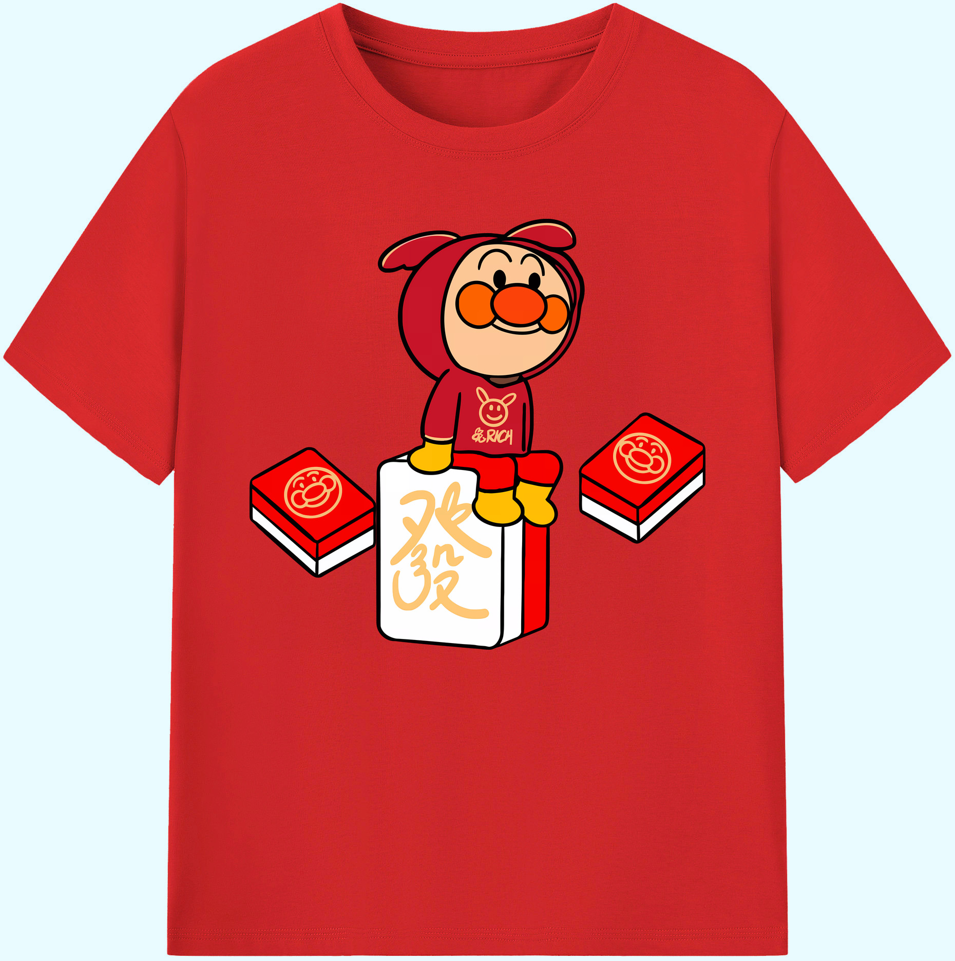 （画像用） アンパンマン Anpanman 綿100％ メンズ半袖Tシャツ｜肌触りやわらか＆通気性