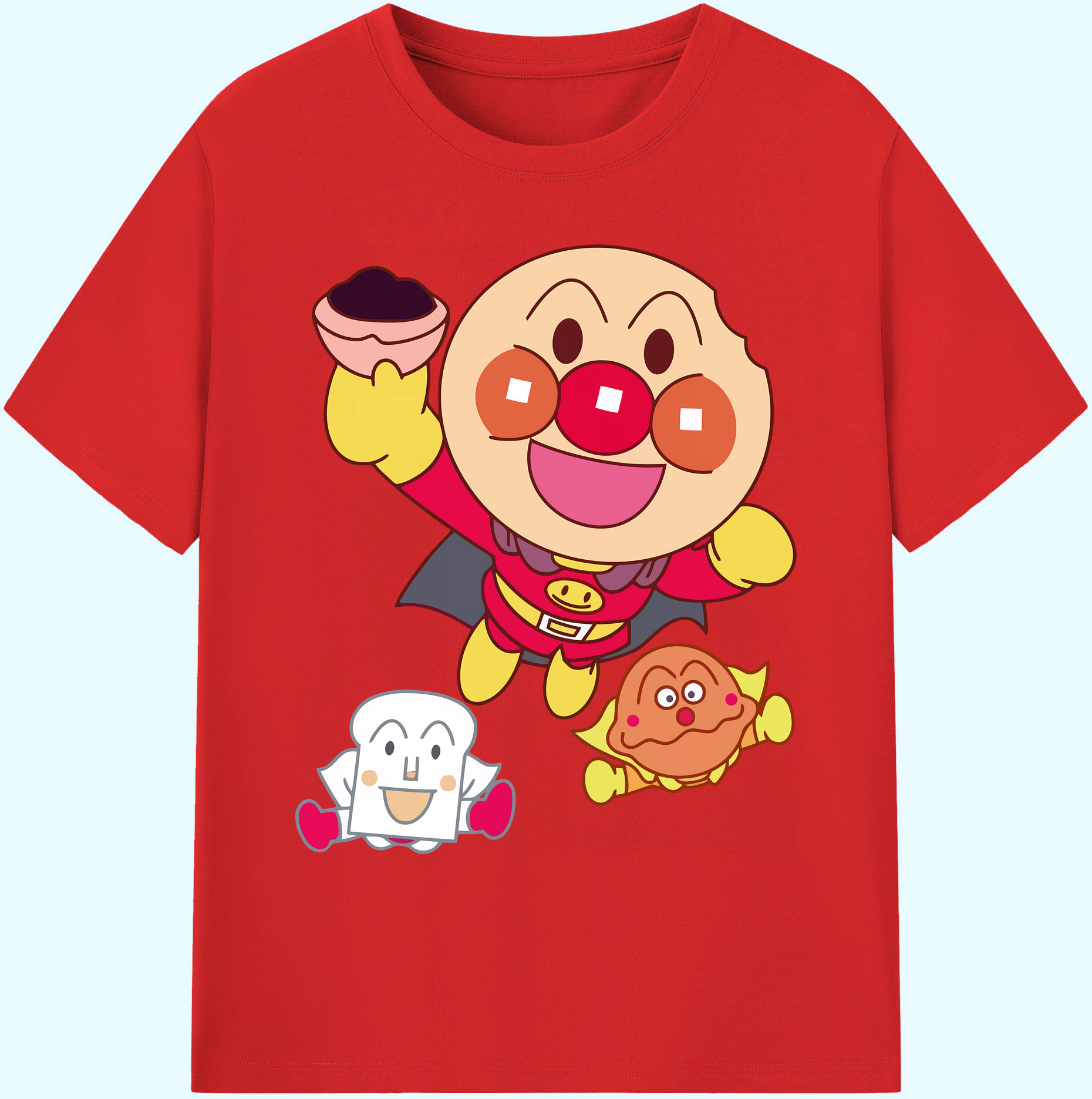 （画像用） アンパンマン Anpanman 綿100％ メンズ半袖Tシャツ｜肌触りやわらか＆通気性