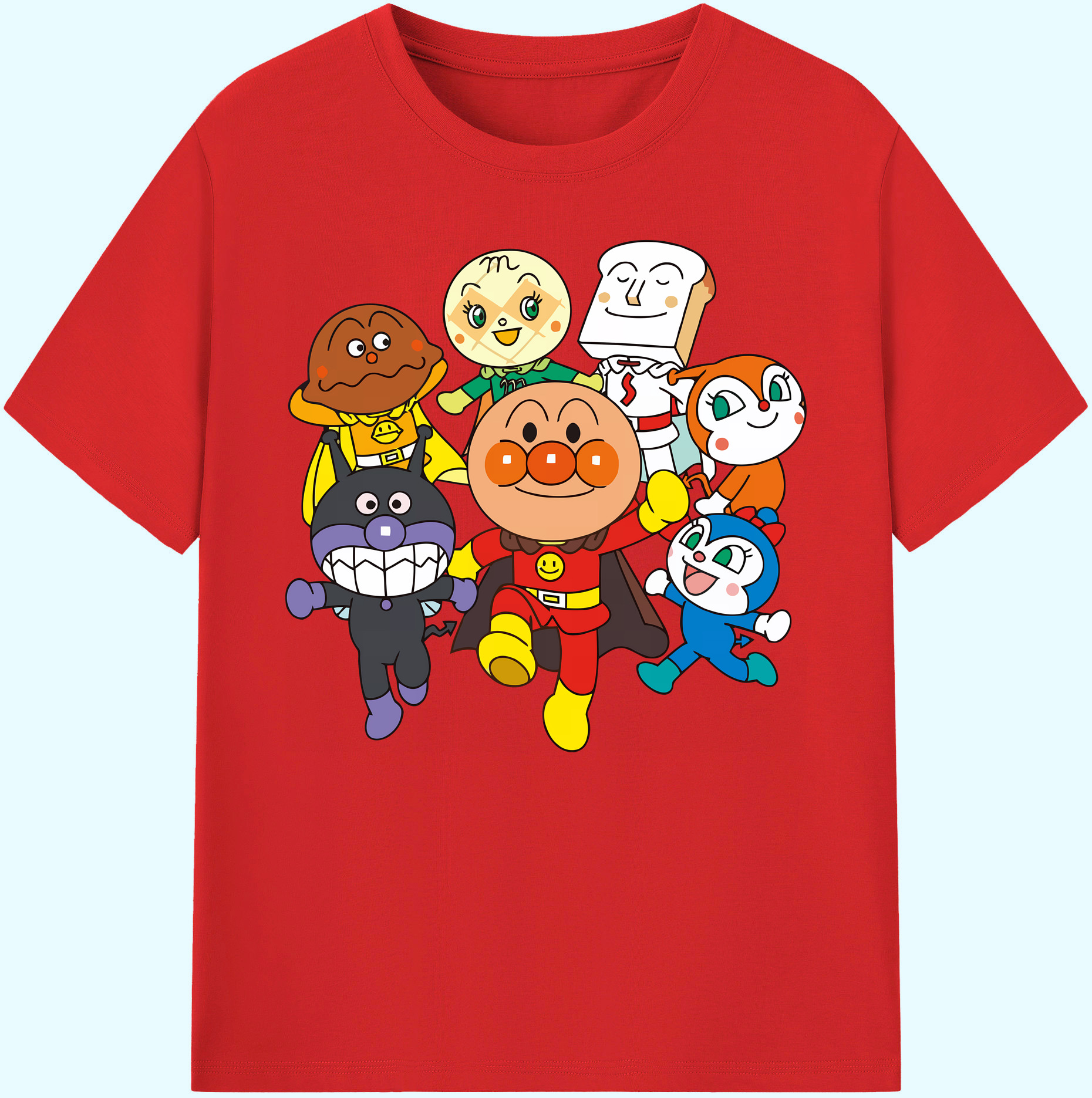 （画像用） アンパンマン Anpanman 綿100％ メンズ半袖Tシャツ｜肌触りやわらか＆通気性