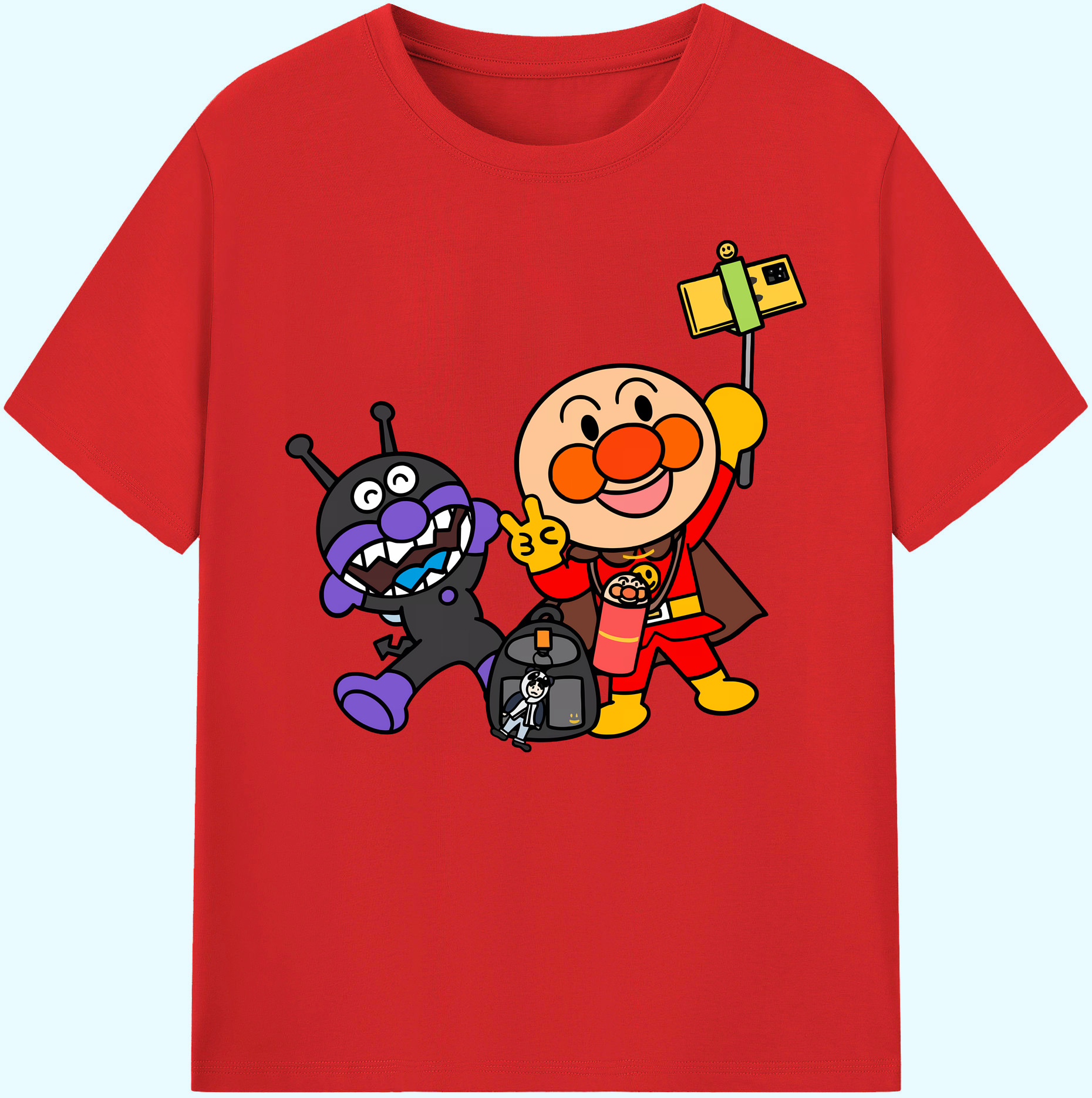（画像用） アンパンマン Anpanman 綿100％ メンズ半袖Tシャツ｜肌触りやわらか＆通気性