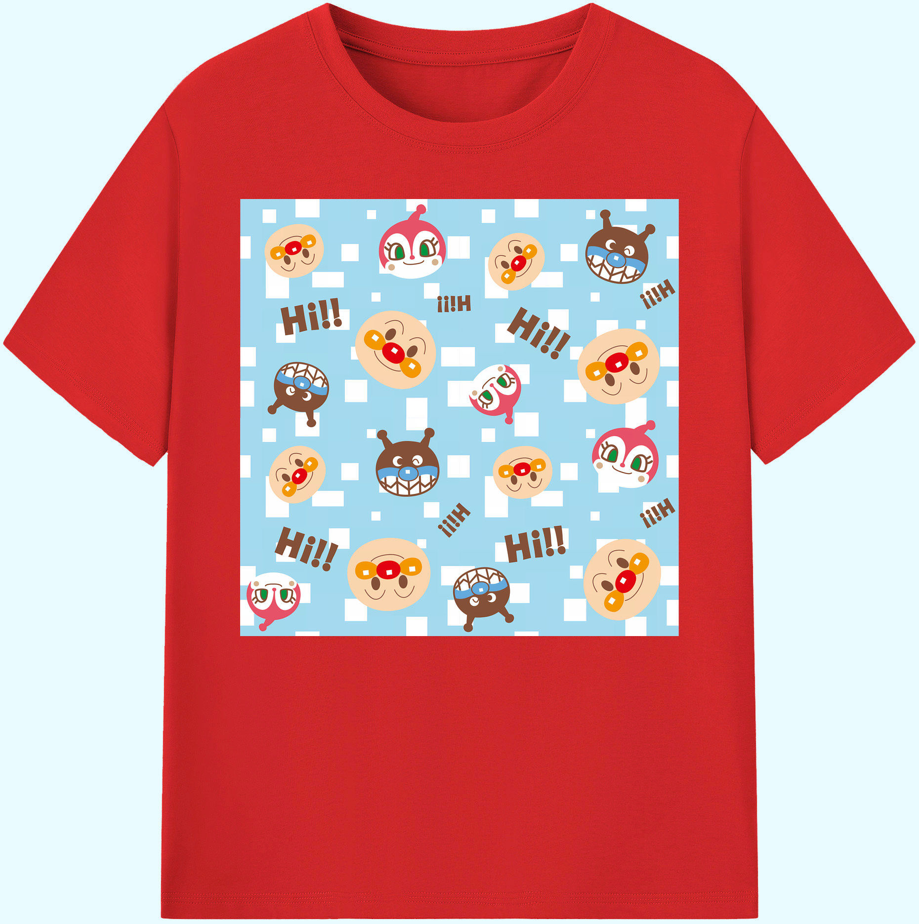 （画像用） アンパンマン Anpanman 綿100％ メンズ半袖Tシャツ｜肌触りやわらか＆通気性