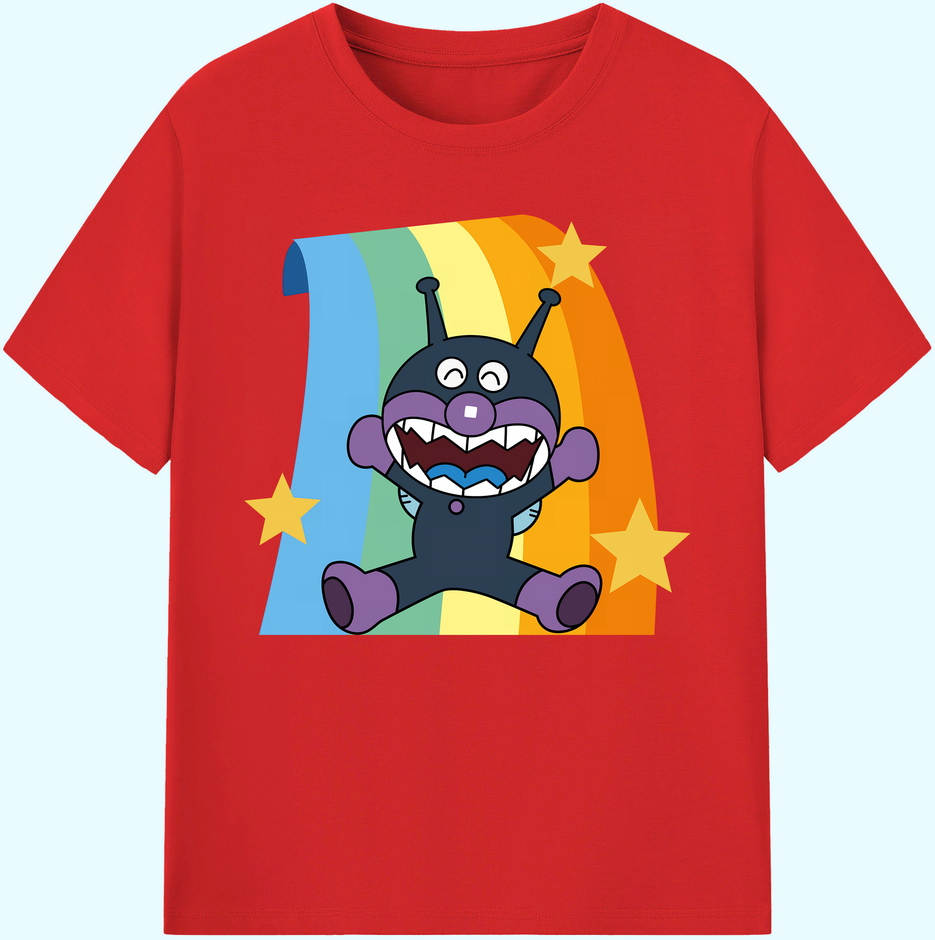 （画像用） アンパンマン Anpanman 綿100％ メンズ半袖Tシャツ｜肌触りやわらか＆通気性
