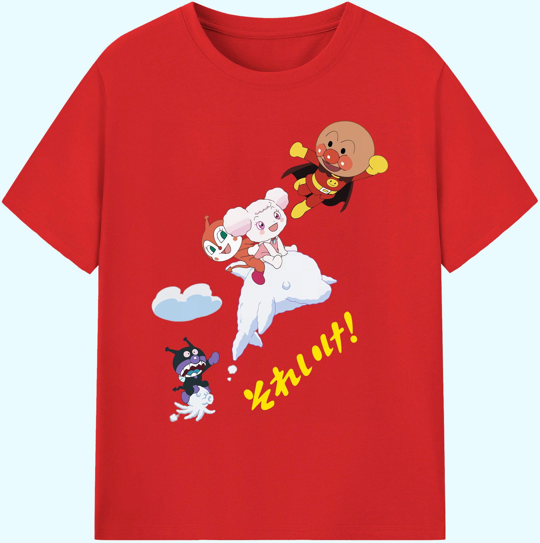 （画像用） アンパンマン Anpanman 綿100％ メンズ半袖Tシャツ｜肌触りやわらか＆通気性