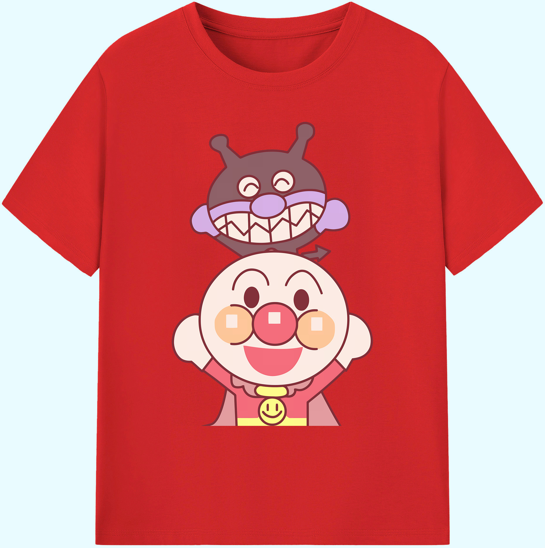 （画像用） アンパンマン Anpanman 綿100％ メンズ半袖Tシャツ｜肌触りやわらか＆通気性