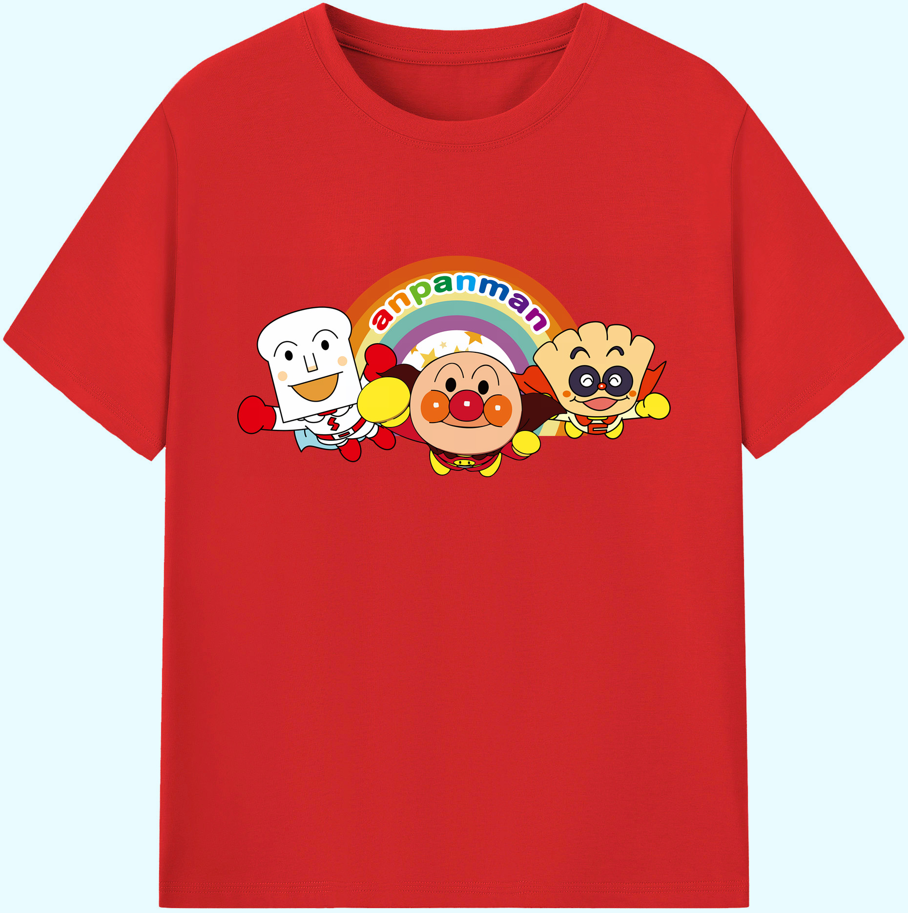 （画像用） アンパンマン Anpanman 綿100％ メンズ半袖Tシャツ｜肌触りやわらか＆通気性