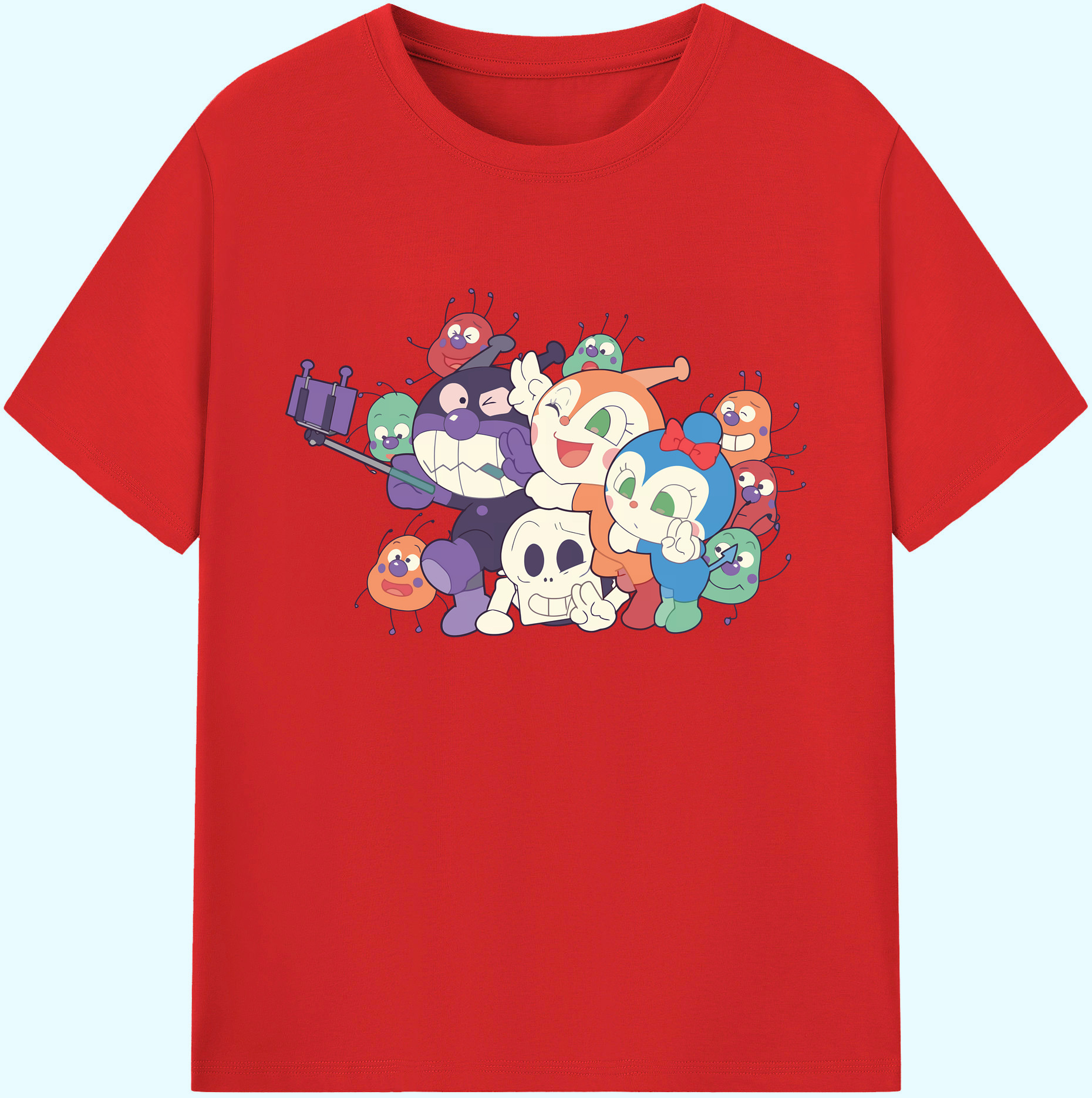 （画像用） アンパンマン Anpanman 綿100％ メンズ半袖Tシャツ｜肌触りやわらか＆通気性