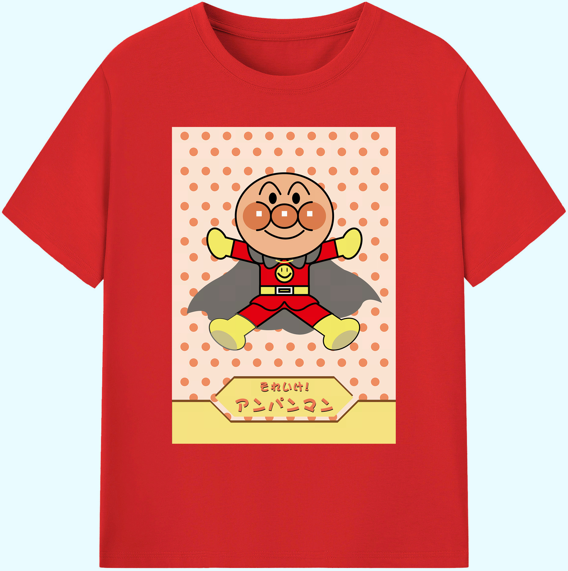 （画像用） アンパンマン Anpanman 綿100％ メンズ半袖Tシャツ｜肌触りやわらか＆通気性