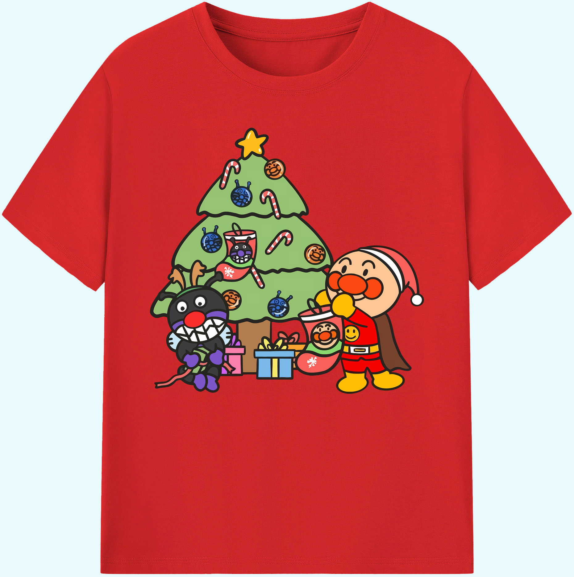 （画像用） アンパンマン Anpanman 綿100％ メンズ半袖Tシャツ｜肌触りやわらか＆通気性