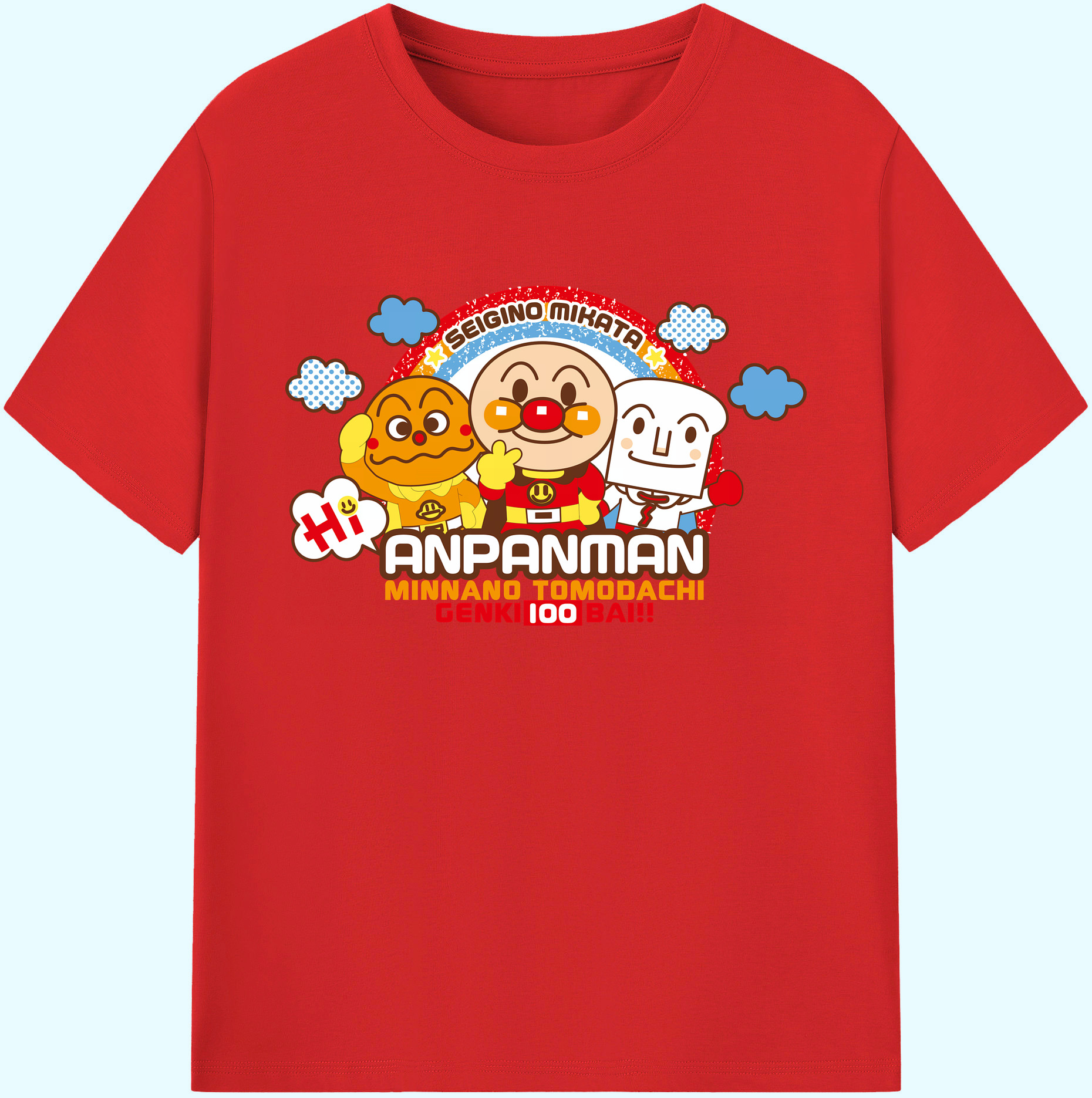 （画像用） アンパンマン Anpanman 綿100％ メンズ半袖Tシャツ｜肌触りやわらか＆通気性