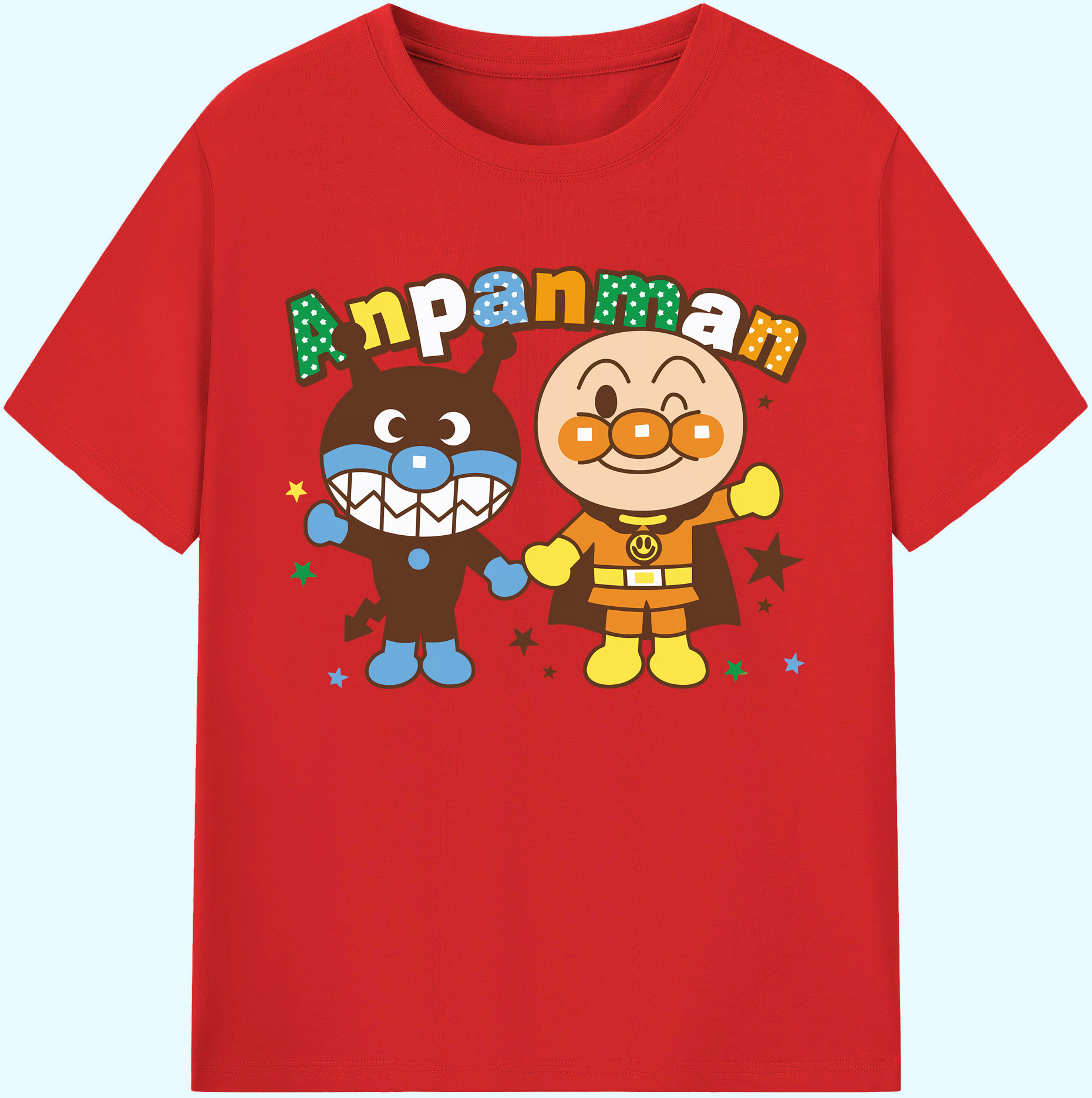 （画像用） アンパンマン Anpanman 綿100％ メンズ半袖Tシャツ｜肌触りやわらか＆通気性