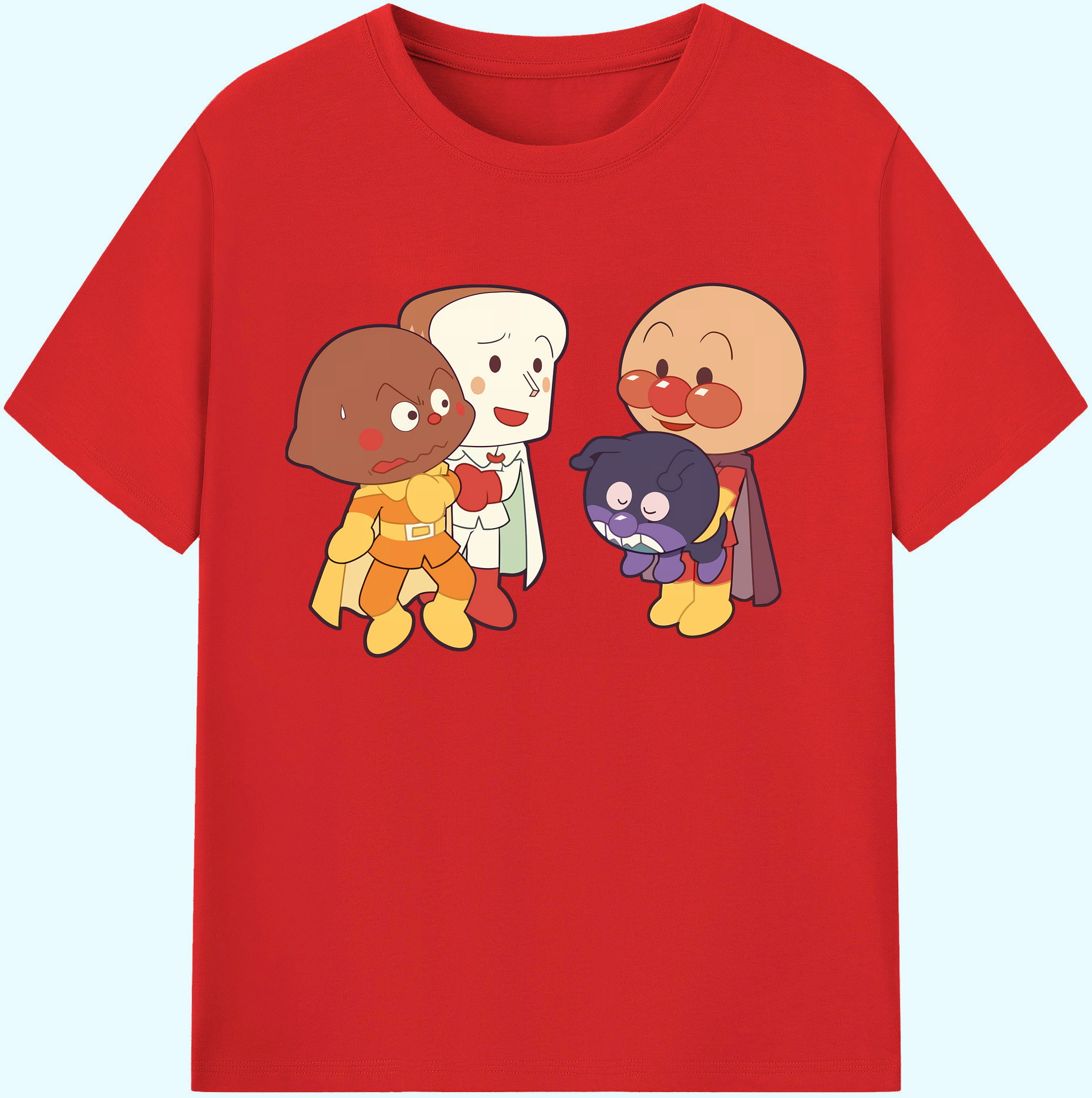 （画像用） アンパンマン Anpanman 綿100％ メンズ半袖Tシャツ｜肌触りやわらか＆通気性
