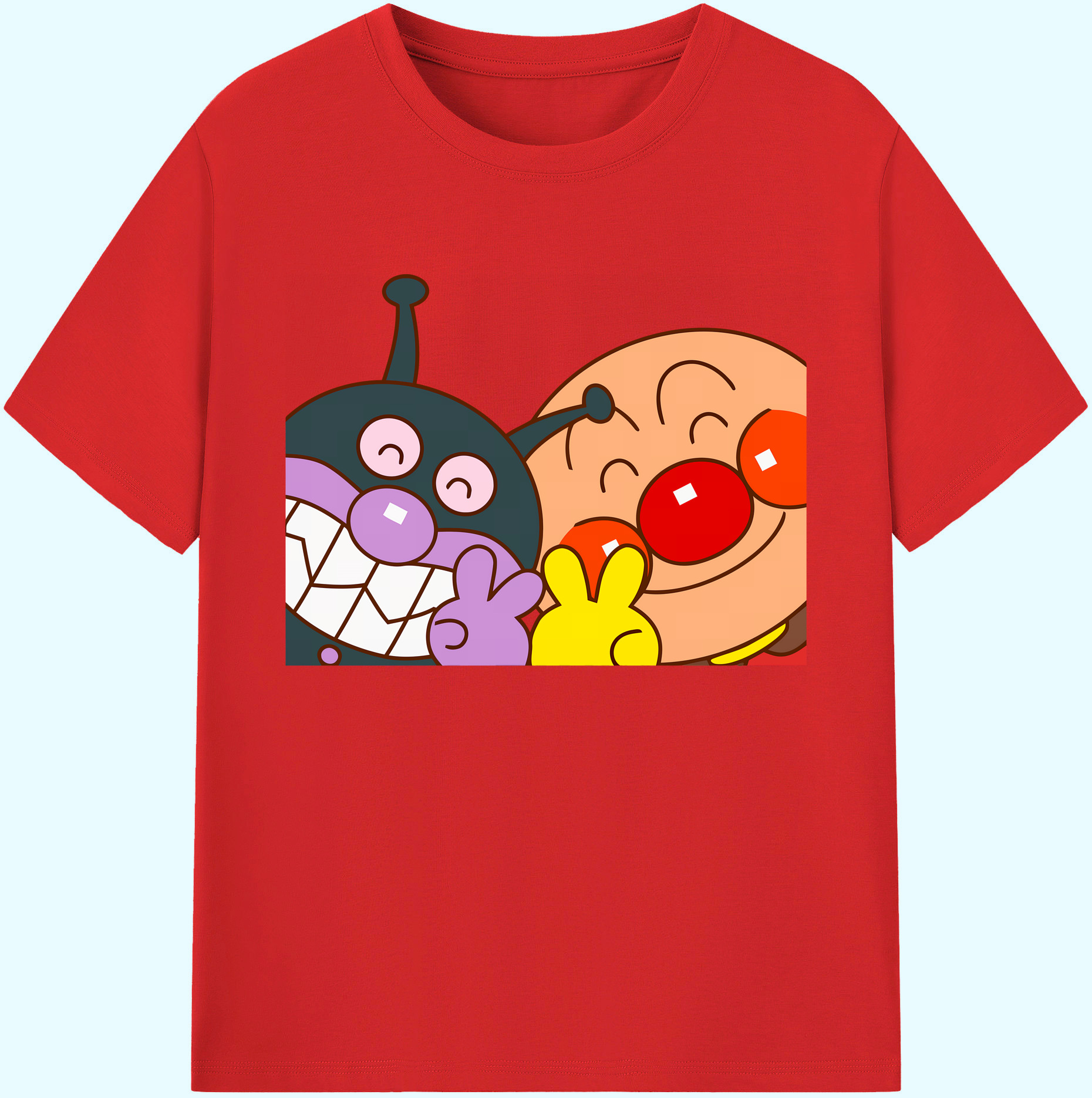 （画像用） アンパンマン Anpanman 綿100％ メンズ半袖Tシャツ｜肌触りやわらか＆通気性