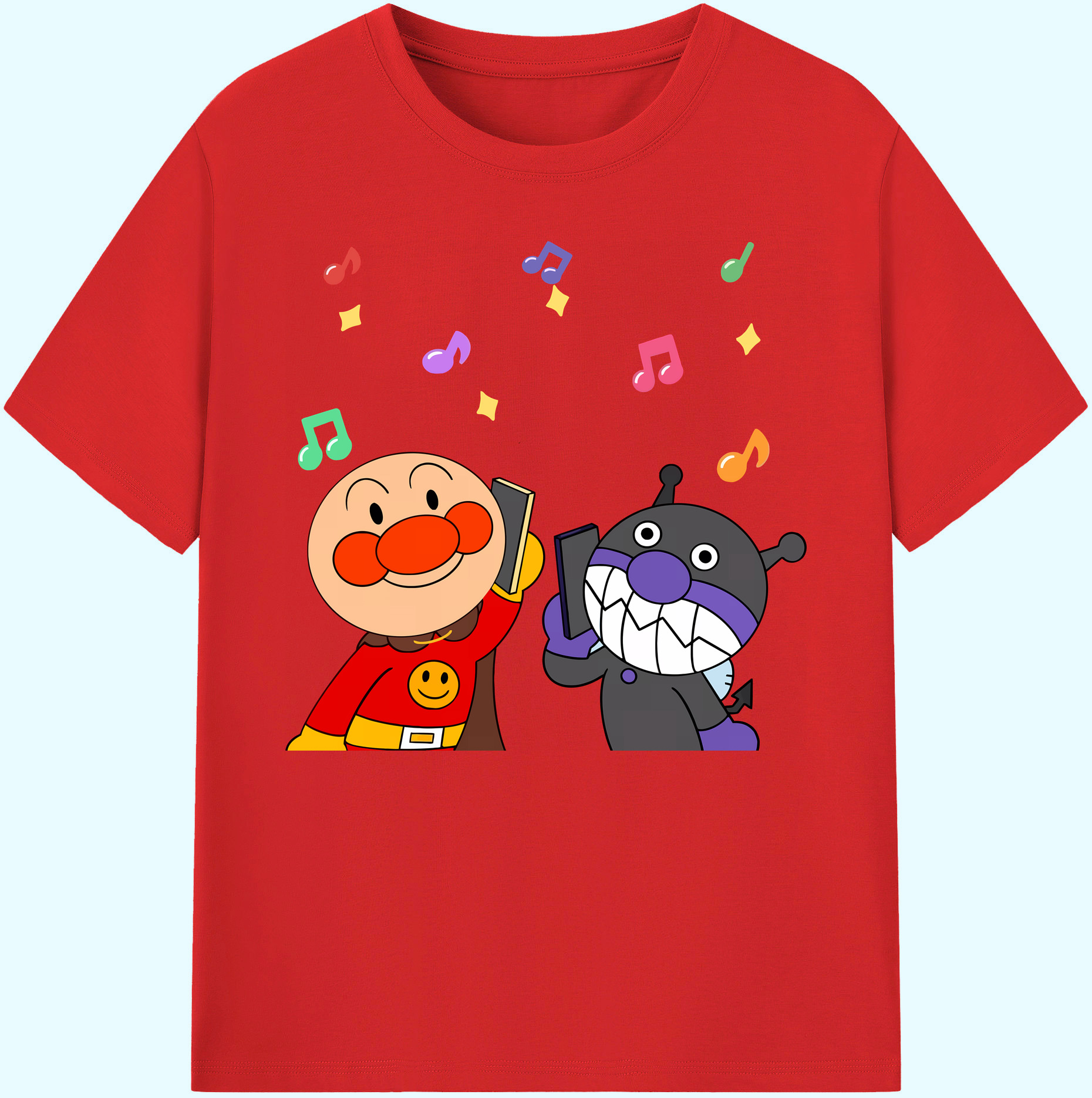 （画像用） アンパンマン Anpanman 綿100％ メンズ半袖Tシャツ｜肌触りやわらか＆通気性