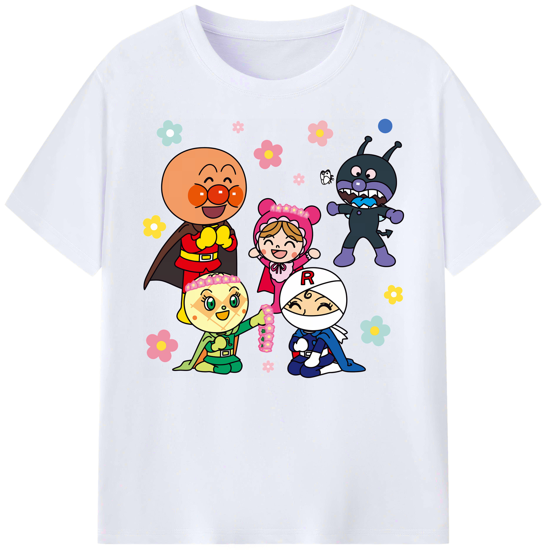 （画像用） アンパンマン Anpanman 綿100％ メンズ半袖Tシャツ｜肌触りやわらか＆通気性