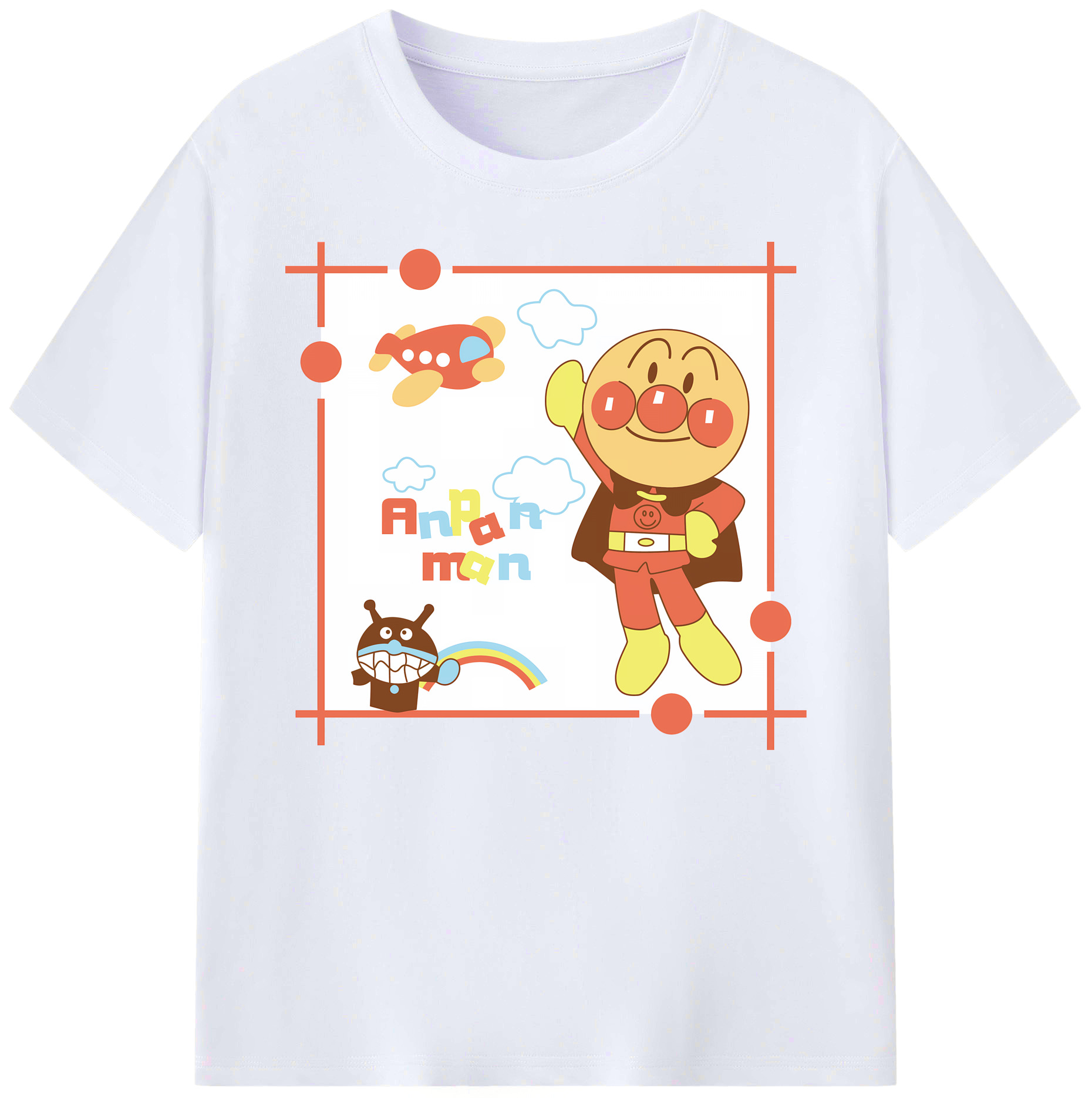 （画像用） アンパンマン Anpanman 綿100％ メンズ半袖Tシャツ｜肌触りやわらか＆通気性