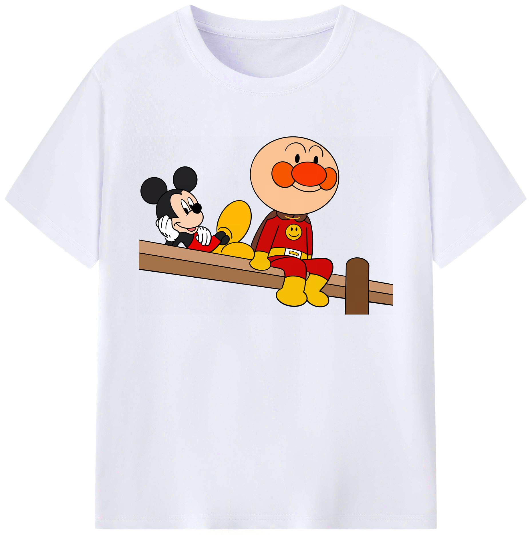 （画像用） アンパンマン Anpanman 綿100％ メンズ半袖Tシャツ｜肌触りやわらか＆通気性