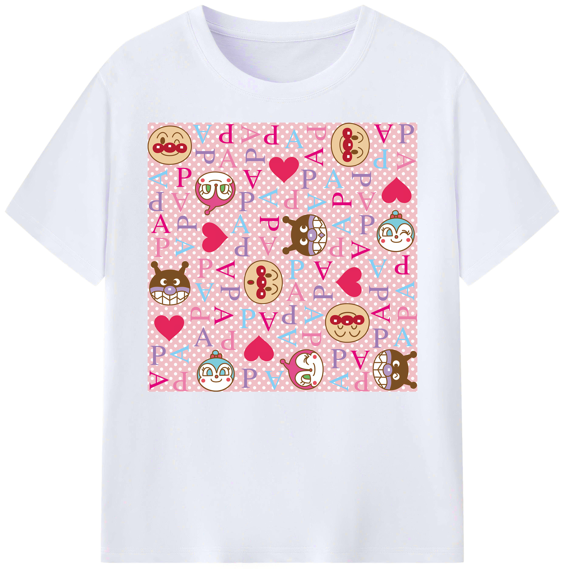 （画像用） アンパンマン Anpanman 綿100％ メンズ半袖Tシャツ｜肌触りやわらか＆通気性