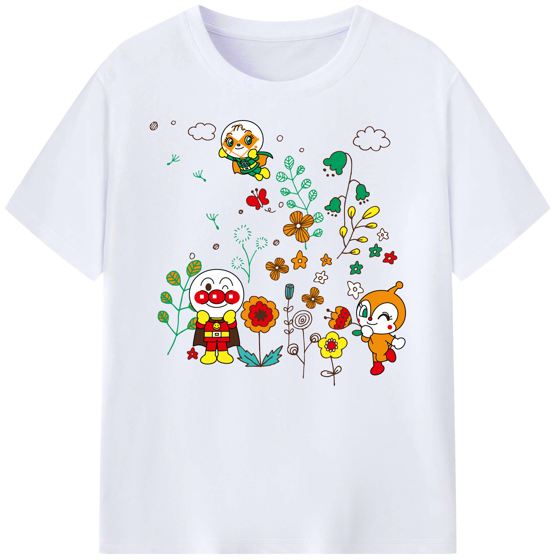 （画像用） アンパンマン Anpanman 綿100％ メンズ半袖Tシャツ｜肌触りやわらか＆通気性