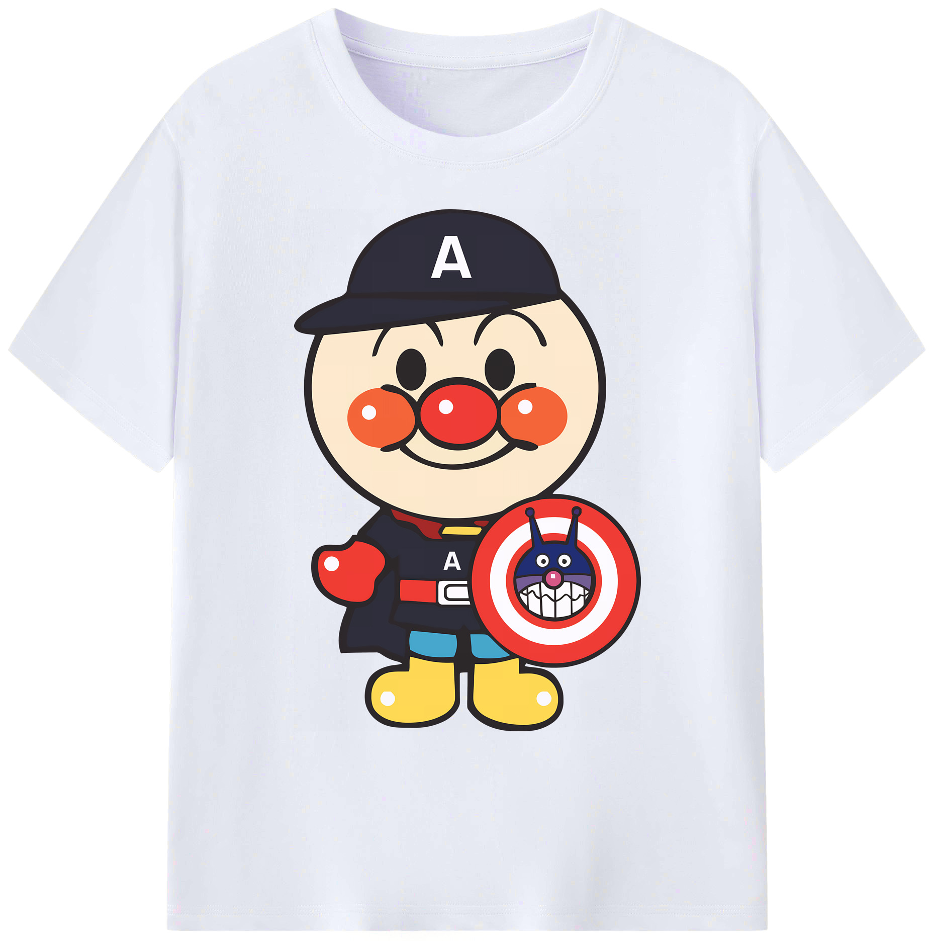 （画像用） アンパンマン Anpanman 綿100％ メンズ半袖Tシャツ｜肌触りやわらか＆通気性