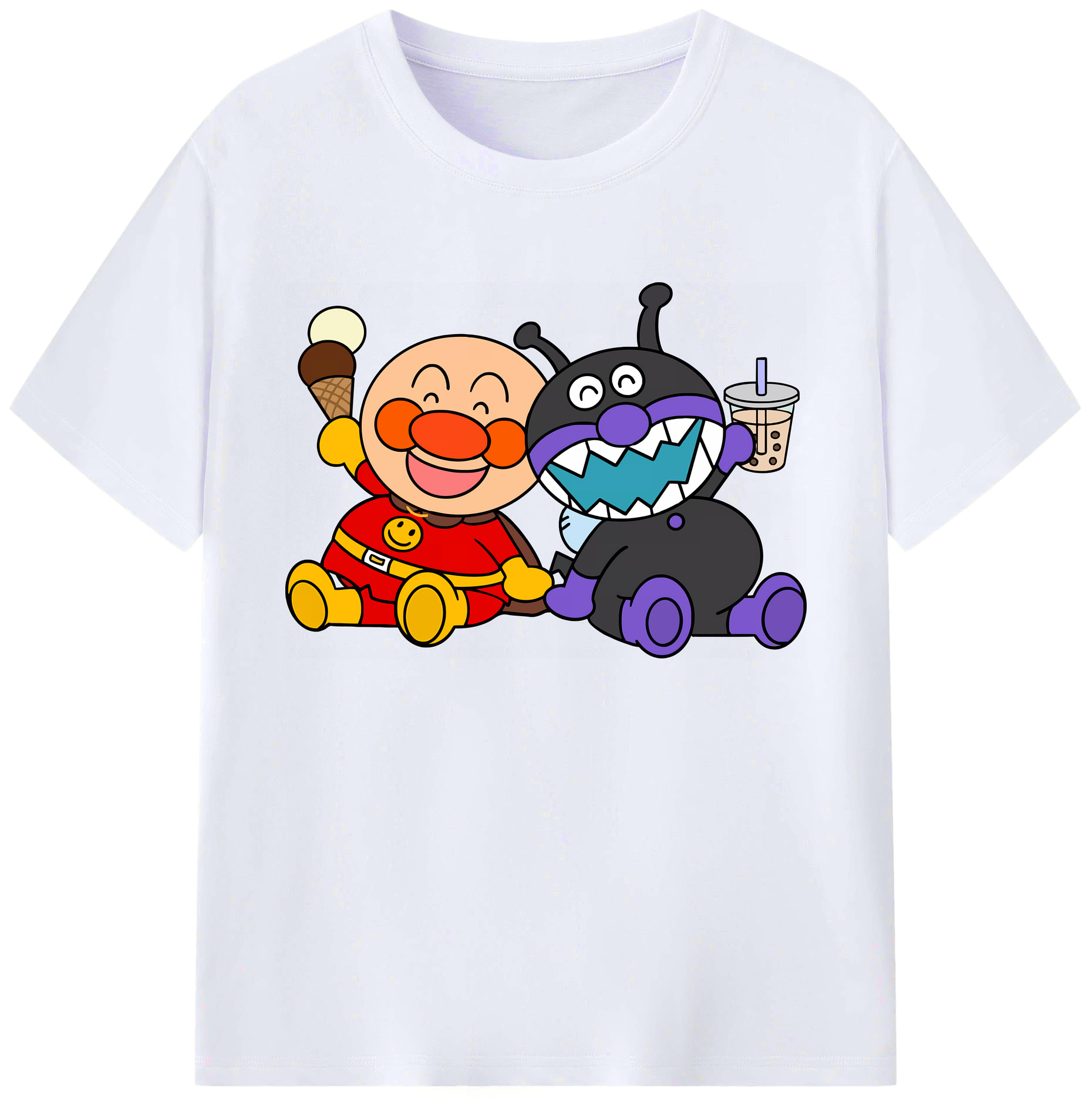 （画像用） アンパンマン Anpanman 綿100％ メンズ半袖Tシャツ｜肌触りやわらか＆通気性