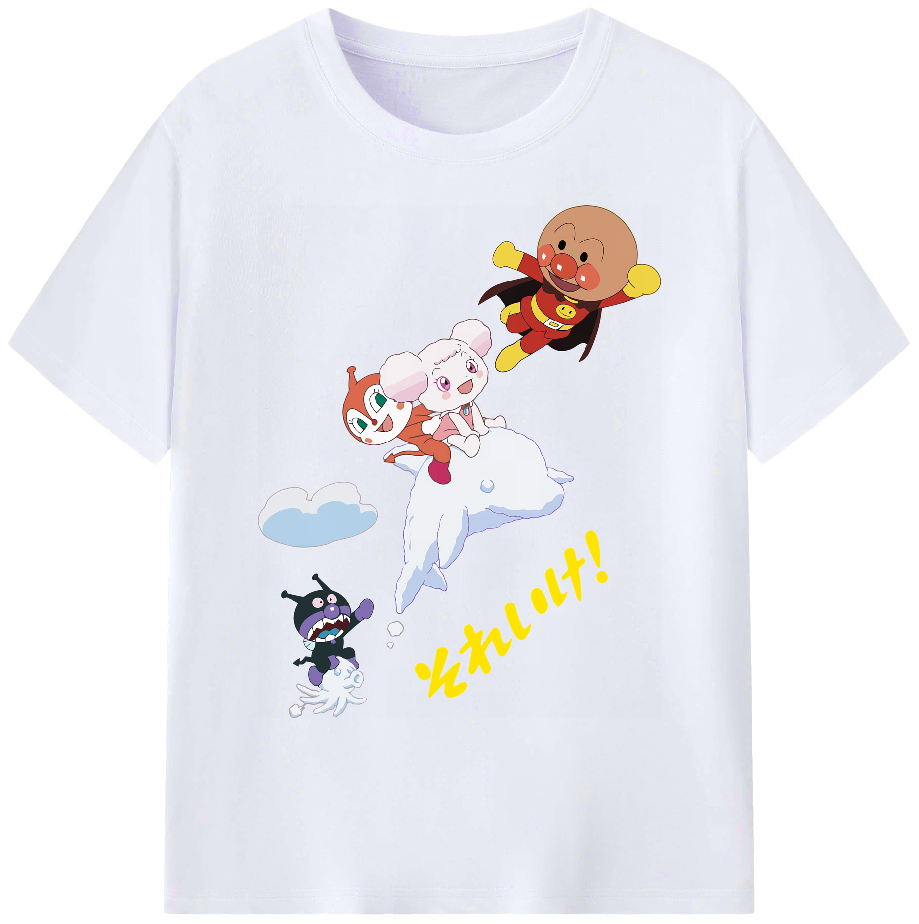 （画像用） アンパンマン Anpanman 綿100％ メンズ半袖Tシャツ｜肌触りやわらか＆通気性