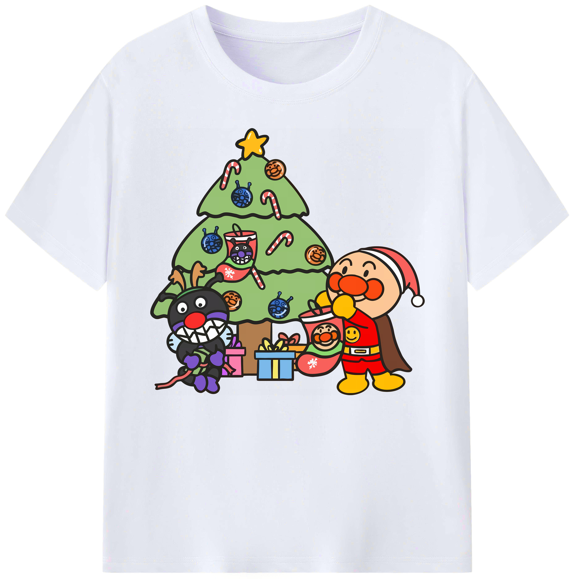 （画像用） アンパンマン Anpanman 綿100％ メンズ半袖Tシャツ｜肌触りやわらか＆通気性