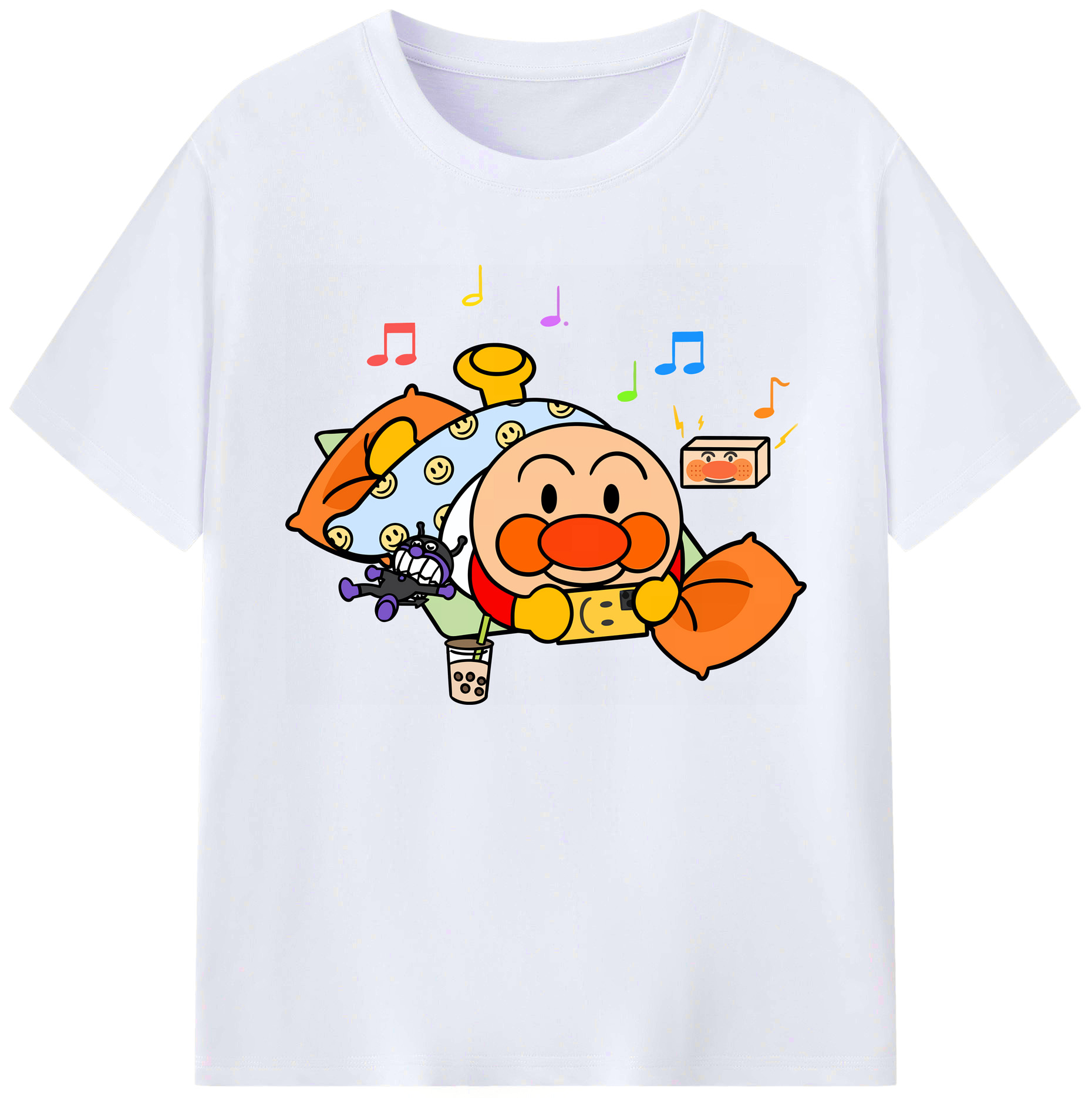 （画像用） アンパンマン Anpanman 綿100％ メンズ半袖Tシャツ｜肌触りやわらか＆通気性
