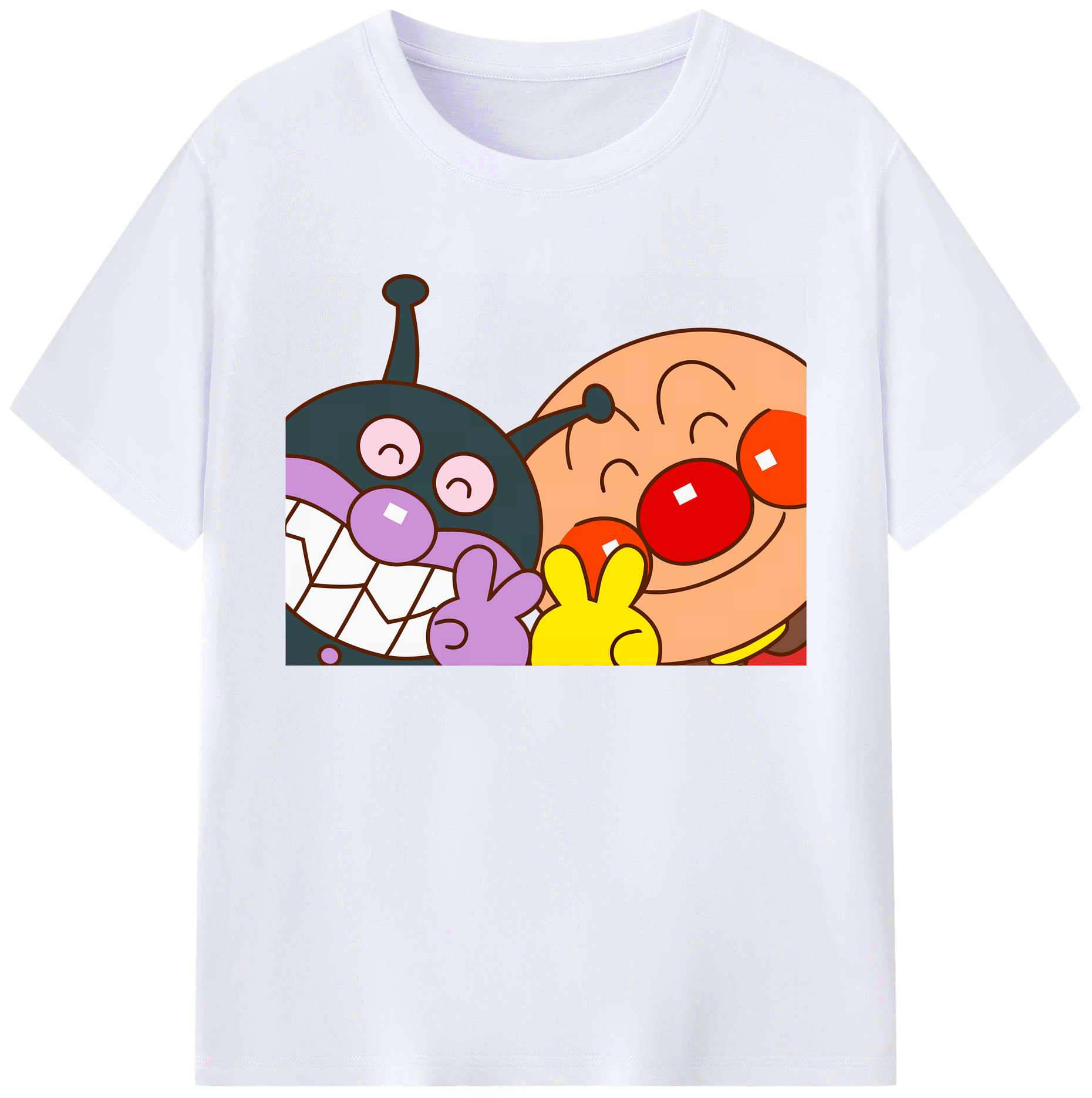 （画像用） アンパンマン Anpanman 綿100％ メンズ半袖Tシャツ｜肌触りやわらか＆通気性