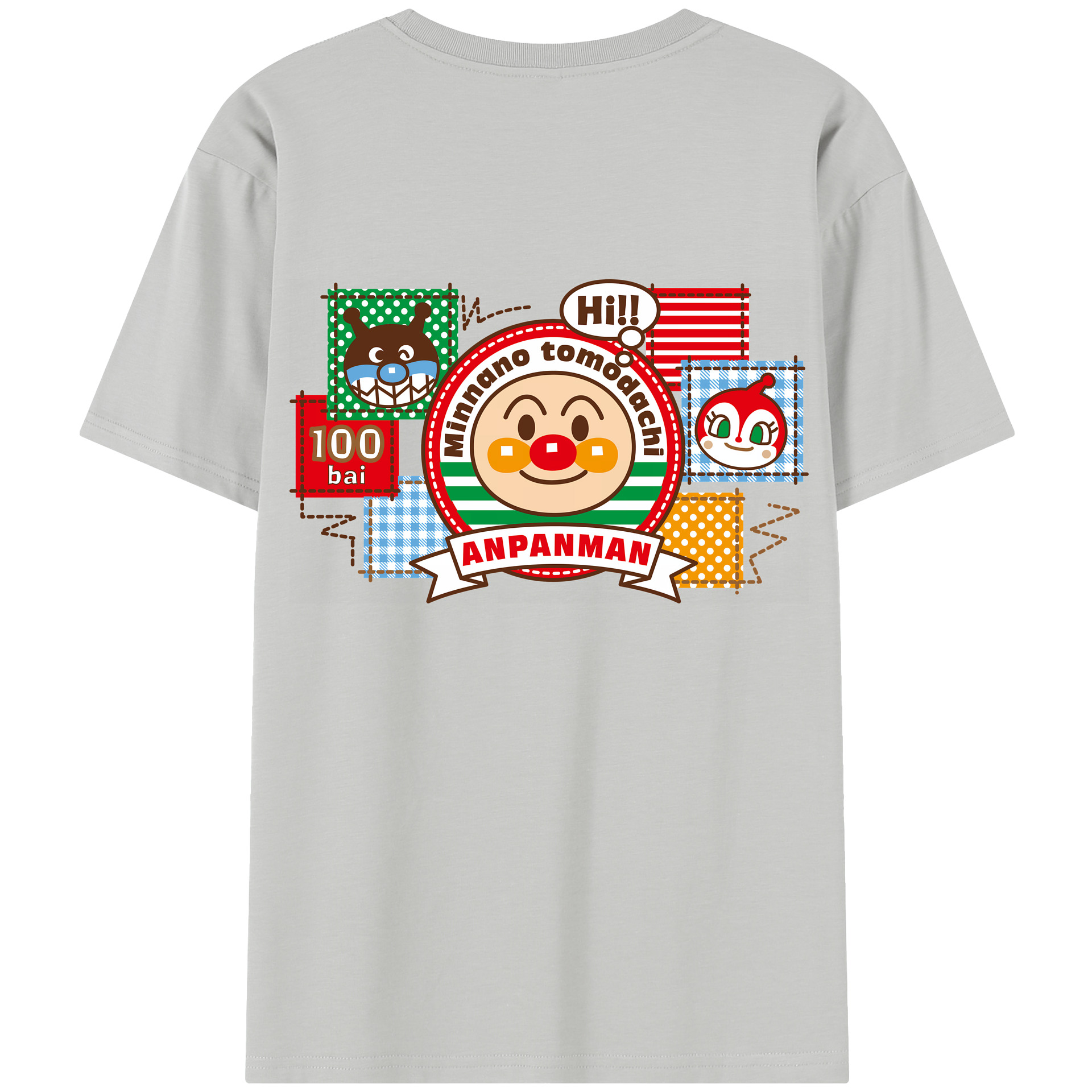 （画像用） アンパンマン Anpanman レディース半袖Tシャツ(バックプリント)