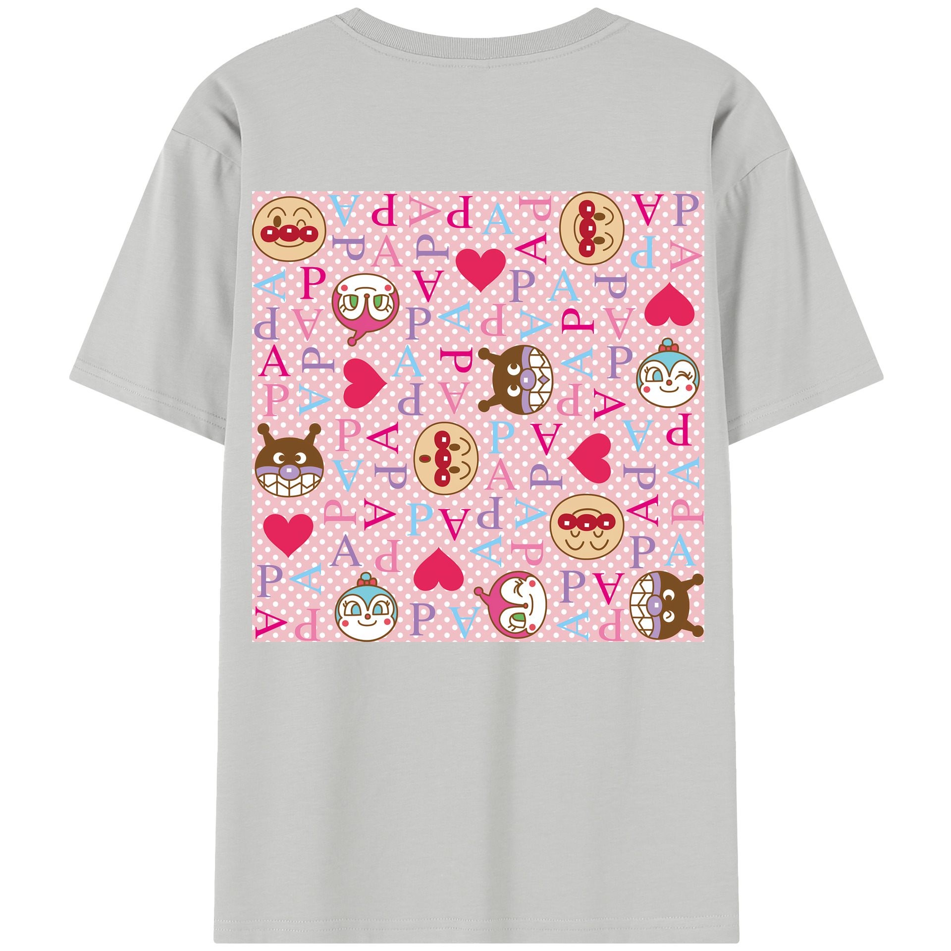 （画像用） アンパンマン Anpanman レディース半袖Tシャツ(バックプリント)