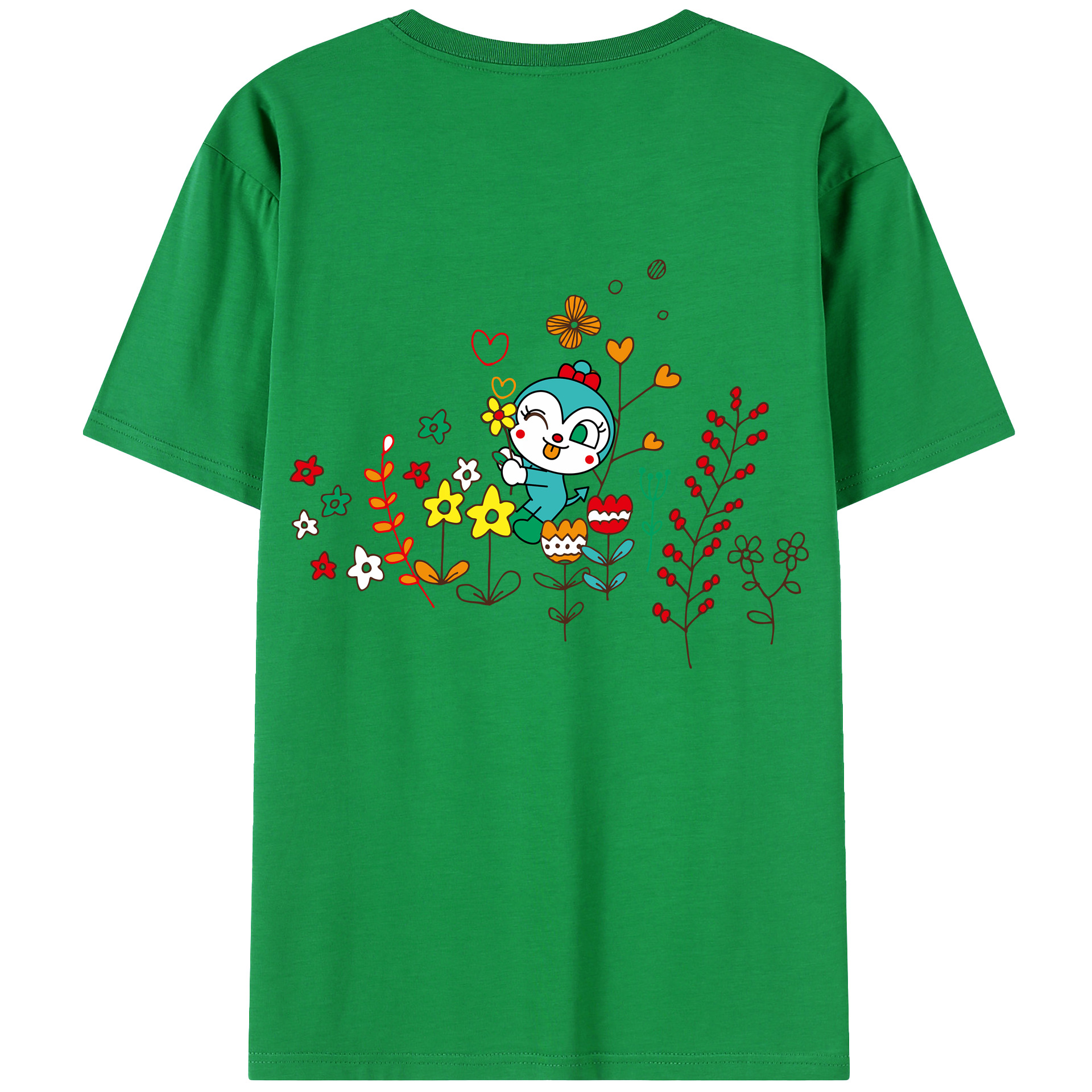 （画像用） アンパンマン Anpanman レディース半袖Tシャツ(バックプリント)