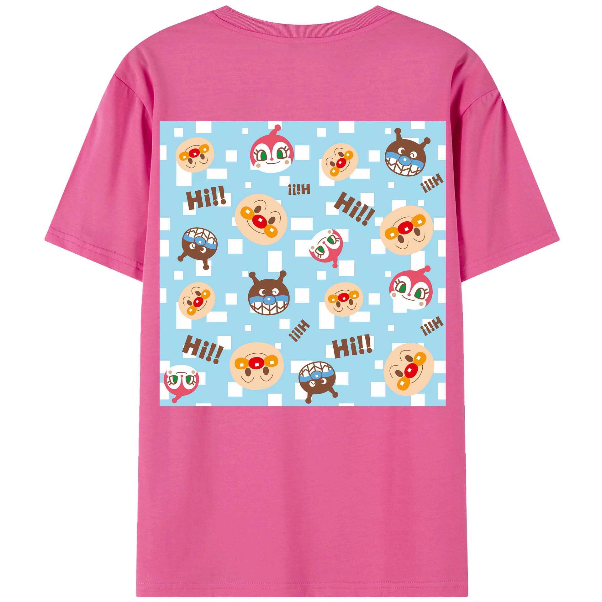 （画像用） アンパンマン Anpanman レディース半袖Tシャツ(バックプリント)