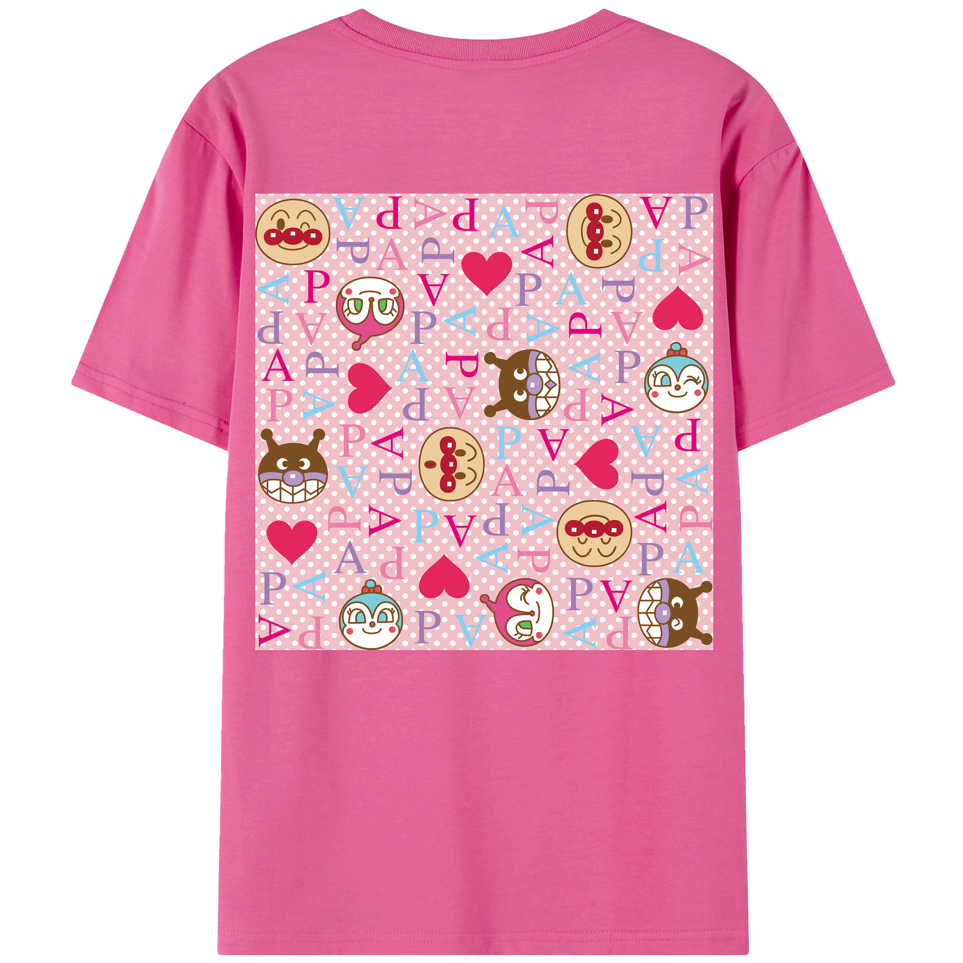 （画像用） アンパンマン Anpanman レディース半袖Tシャツ(バックプリント)