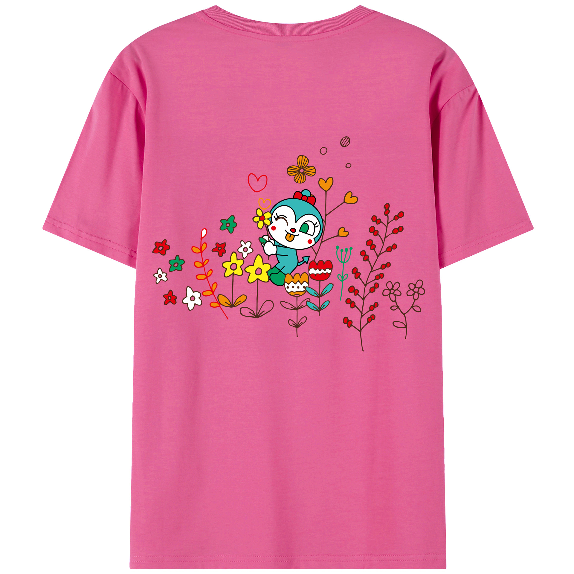（画像用） アンパンマン Anpanman レディース半袖Tシャツ(バックプリント)