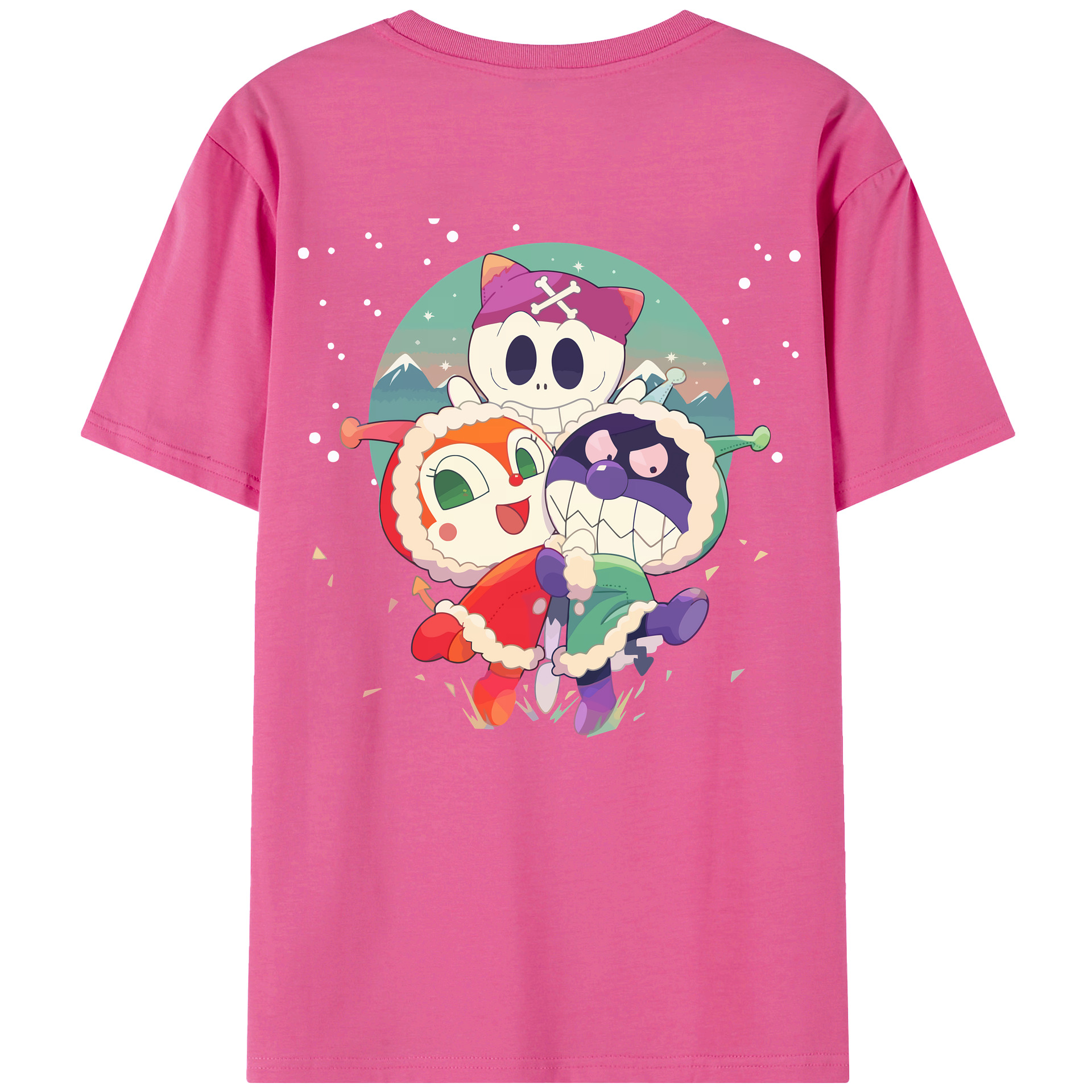 （画像用） アンパンマン Anpanman レディース半袖Tシャツ(バックプリント)