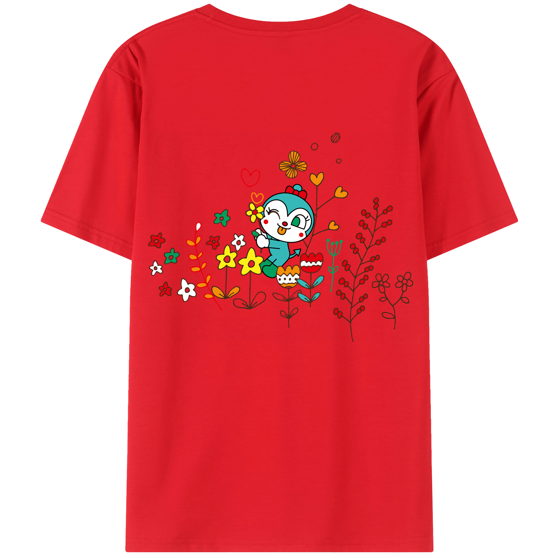 （画像用） アンパンマン Anpanman レディース半袖Tシャツ(バックプリント)
