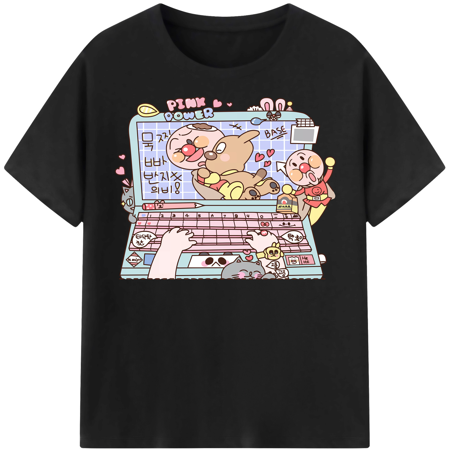 （画像用） アンパンマン Anpanman レディースカジュアルプリントTシャツ（綿100％）