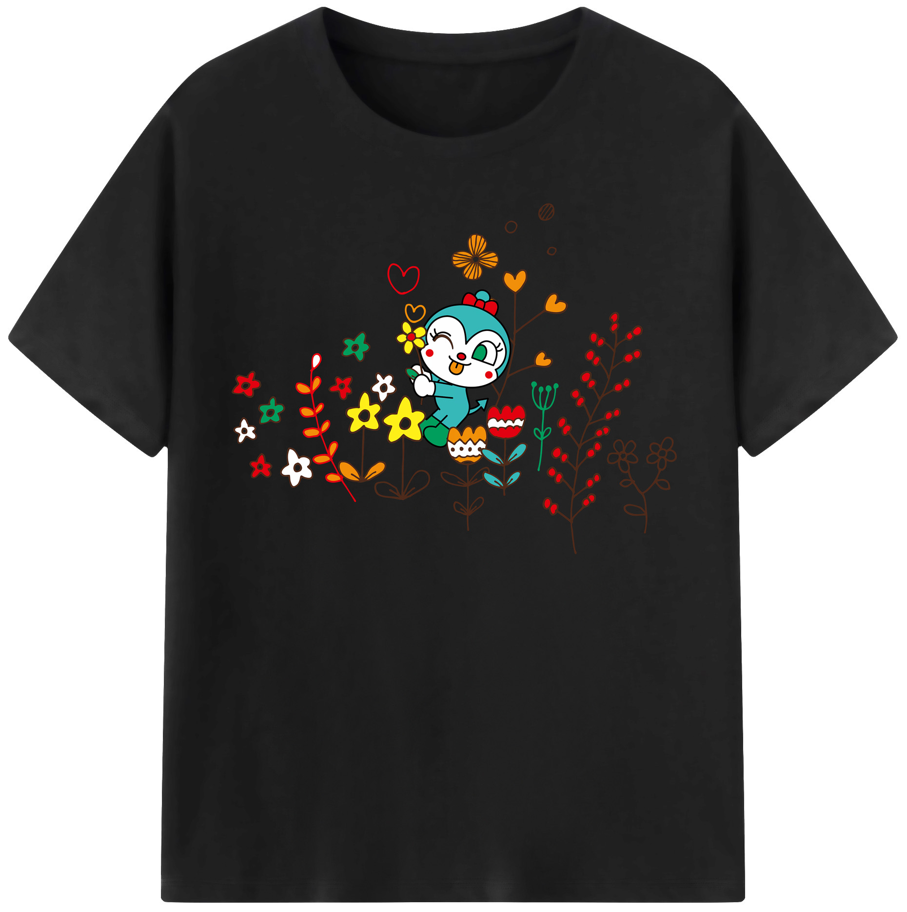 （画像用） アンパンマン Anpanman レディースカジュアルプリントTシャツ（綿100％）