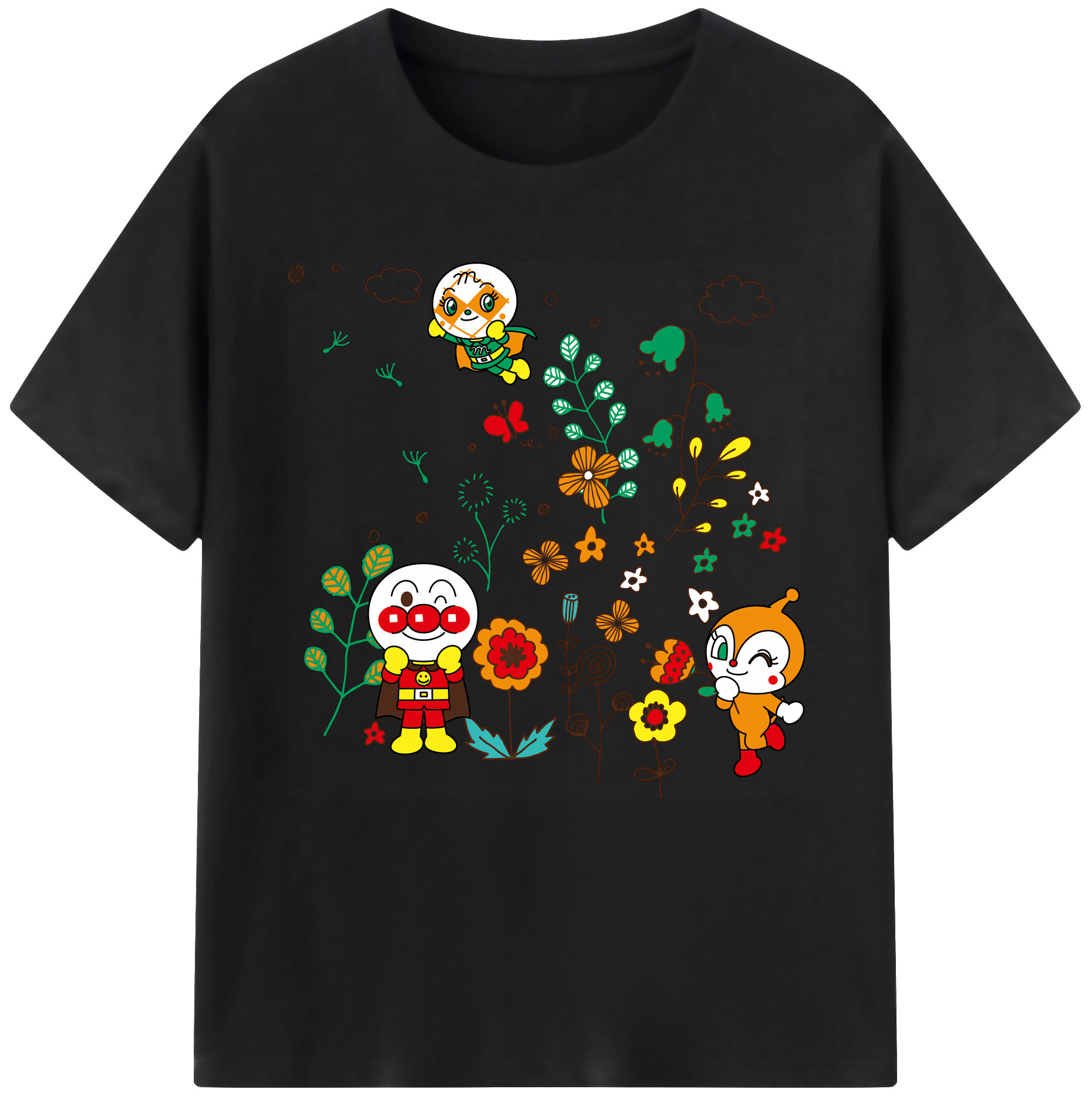 （画像用） アンパンマン Anpanman レディースカジュアルプリントTシャツ（綿100％）