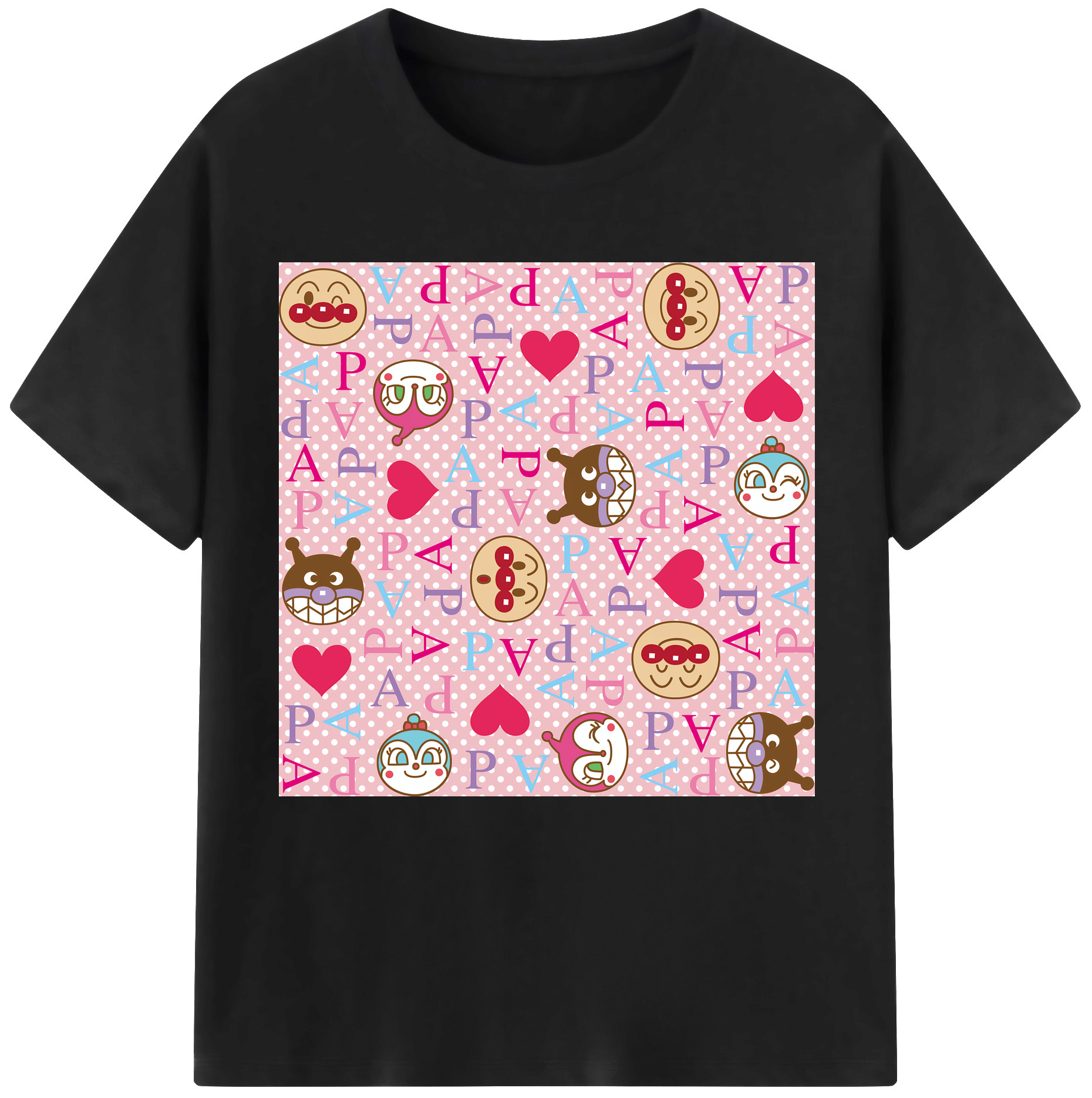 （画像用） アンパンマン Anpanman レディースカジュアルプリントTシャツ（綿100％）