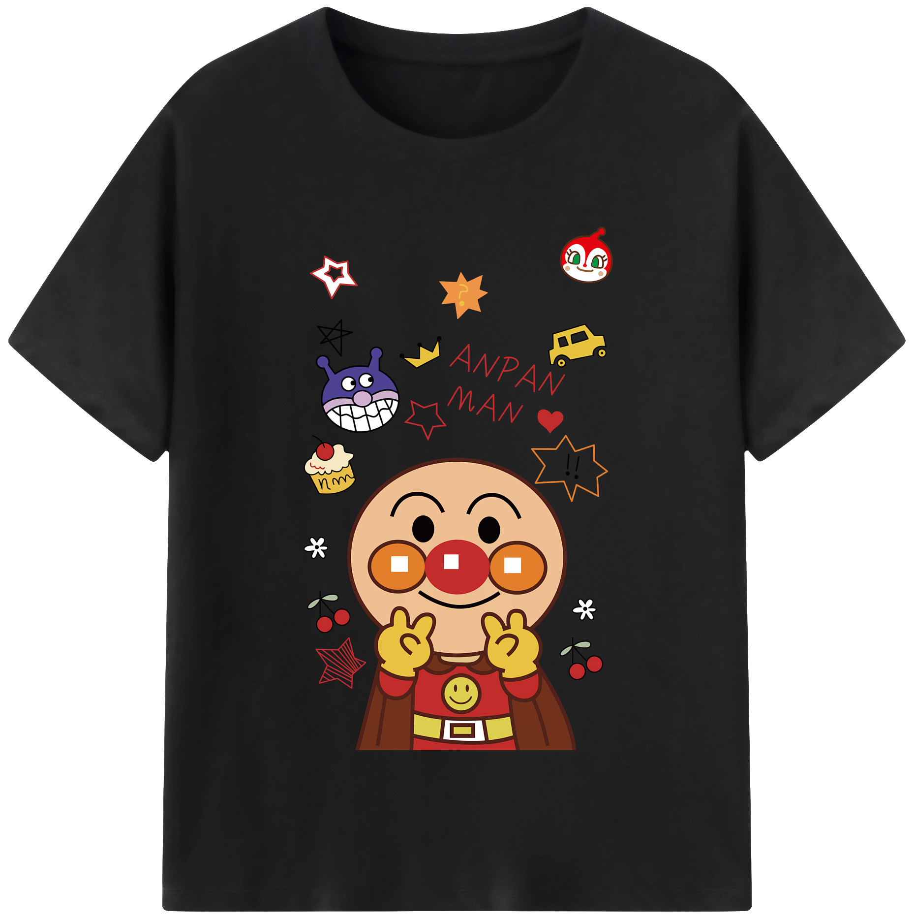 （画像用） アンパンマン Anpanman レディースカジュアルプリントTシャツ（綿100％）