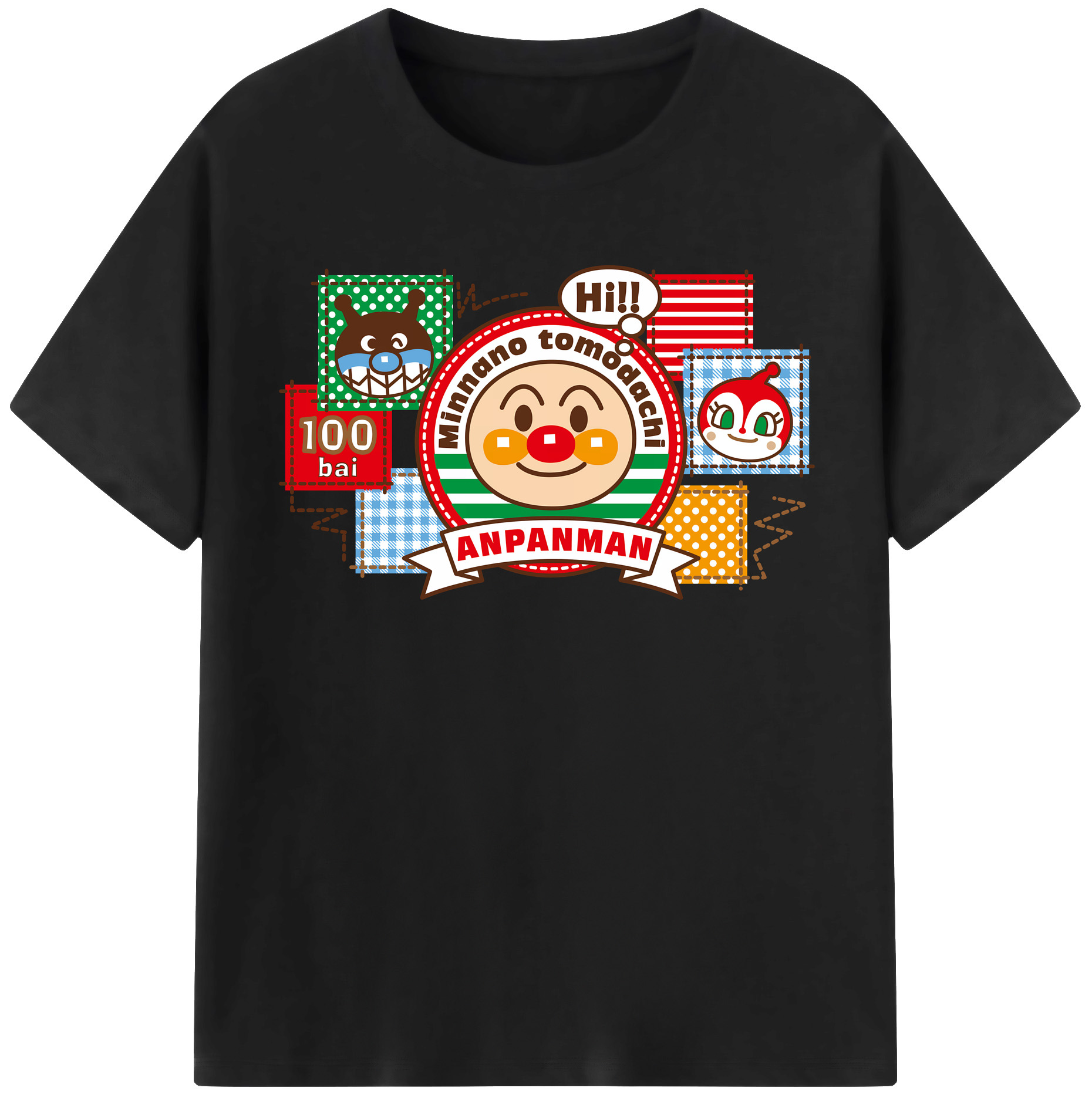 （画像用） アンパンマン Anpanman レディースカジュアルプリントTシャツ（綿100％）