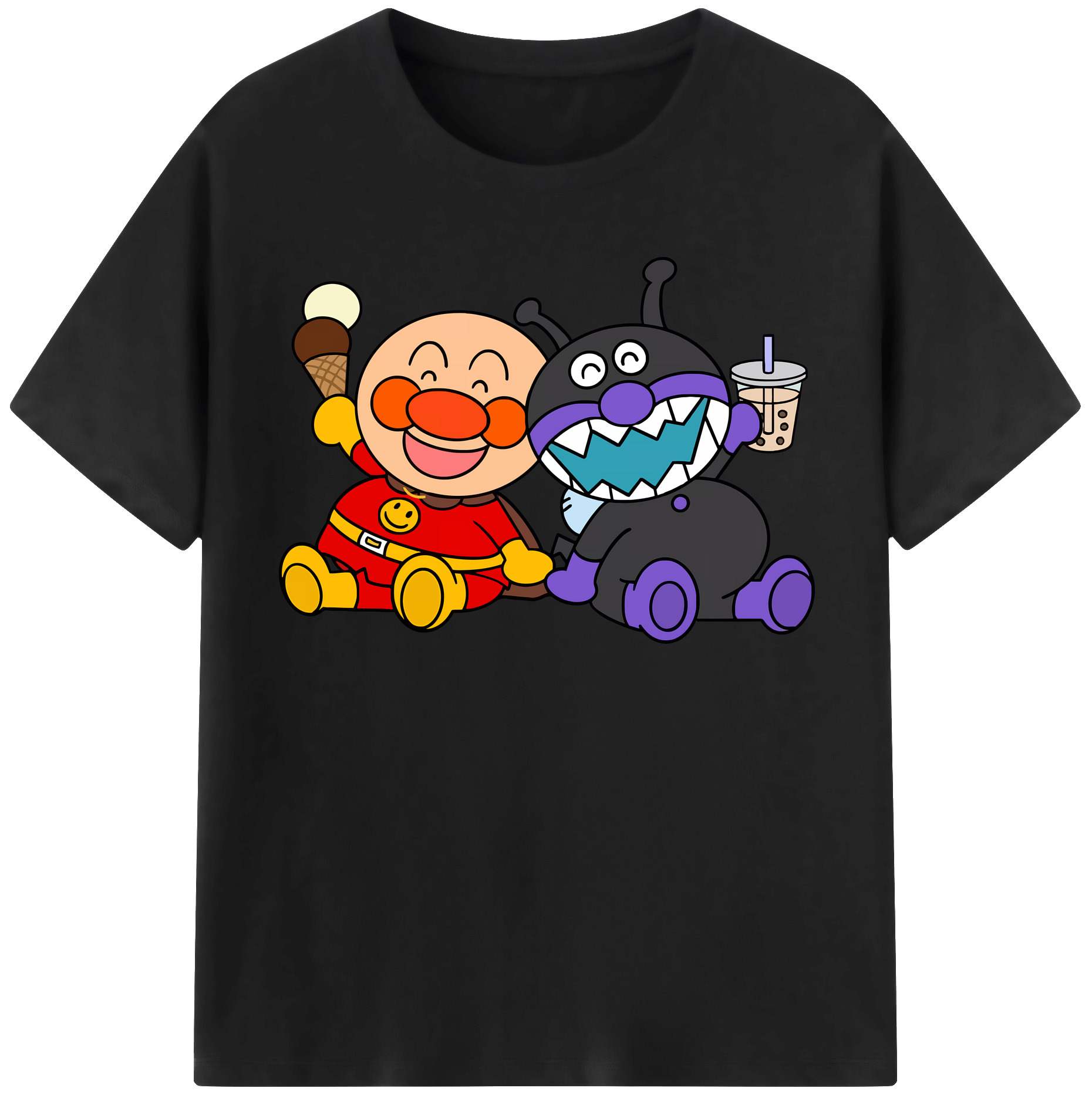 （画像用） アンパンマン Anpanman レディースカジュアルプリントTシャツ（綿100％）