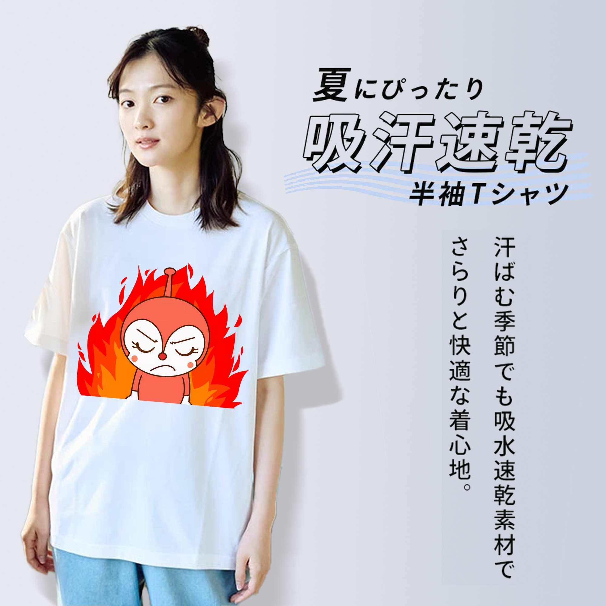 アンパンマン Anpanman レディースカジュアルプリントTシャツ（綿100％）