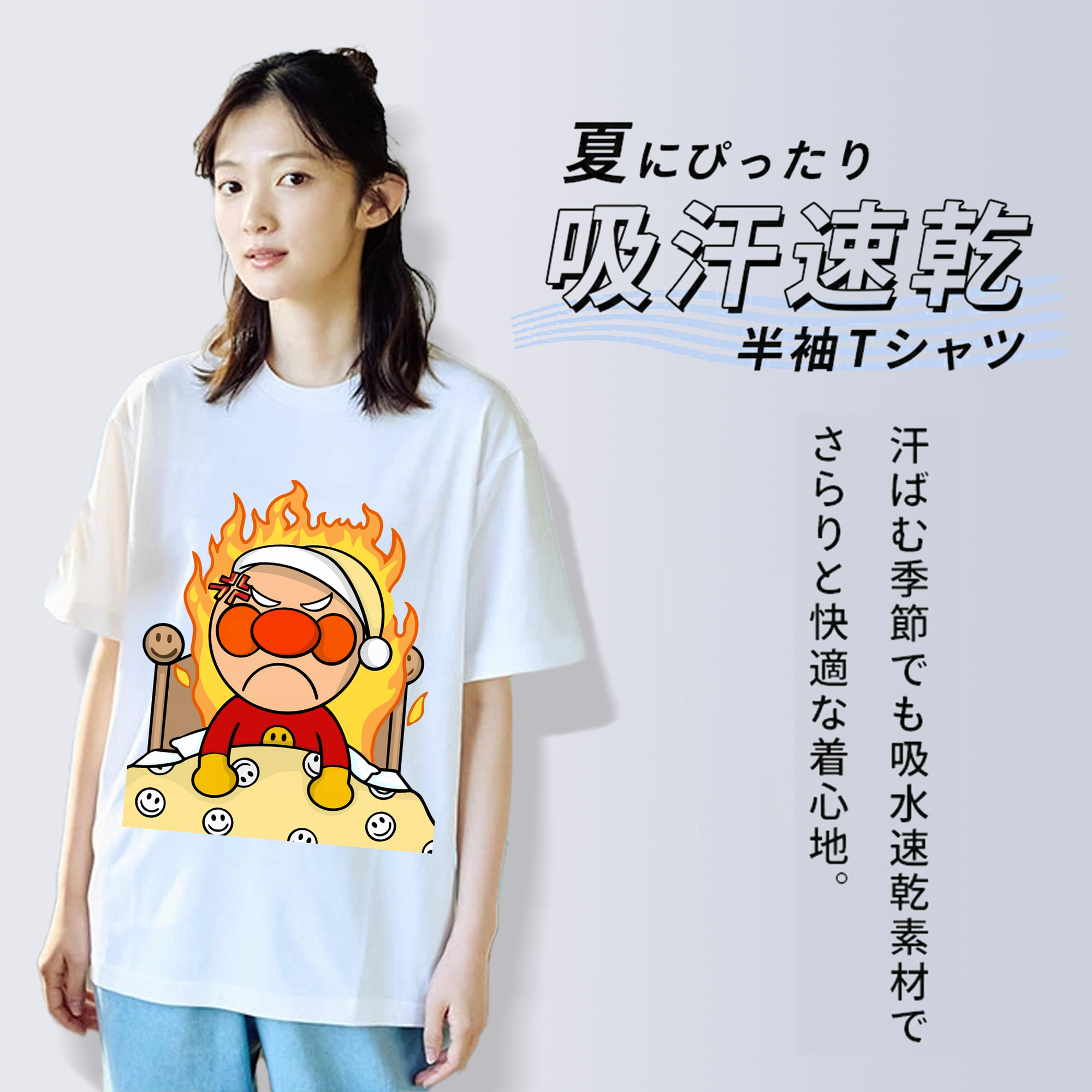 アンパンマン Anpanman レディースカジュアルプリントTシャツ（綿100％）