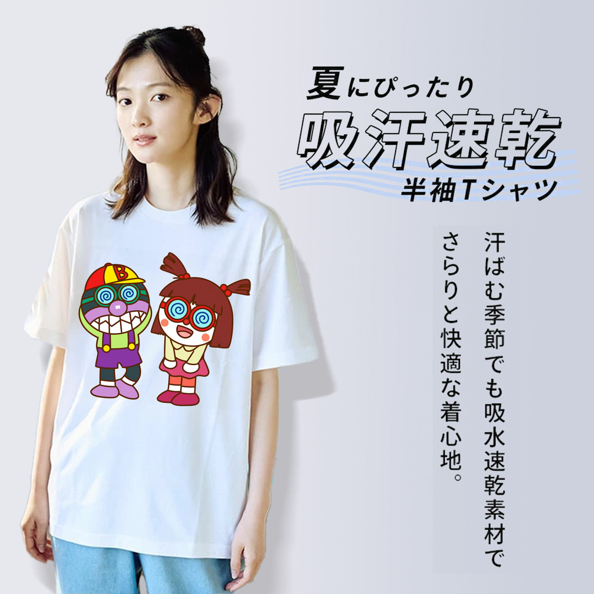 アンパンマン Anpanman レディースカジュアルプリントTシャツ（綿100％）