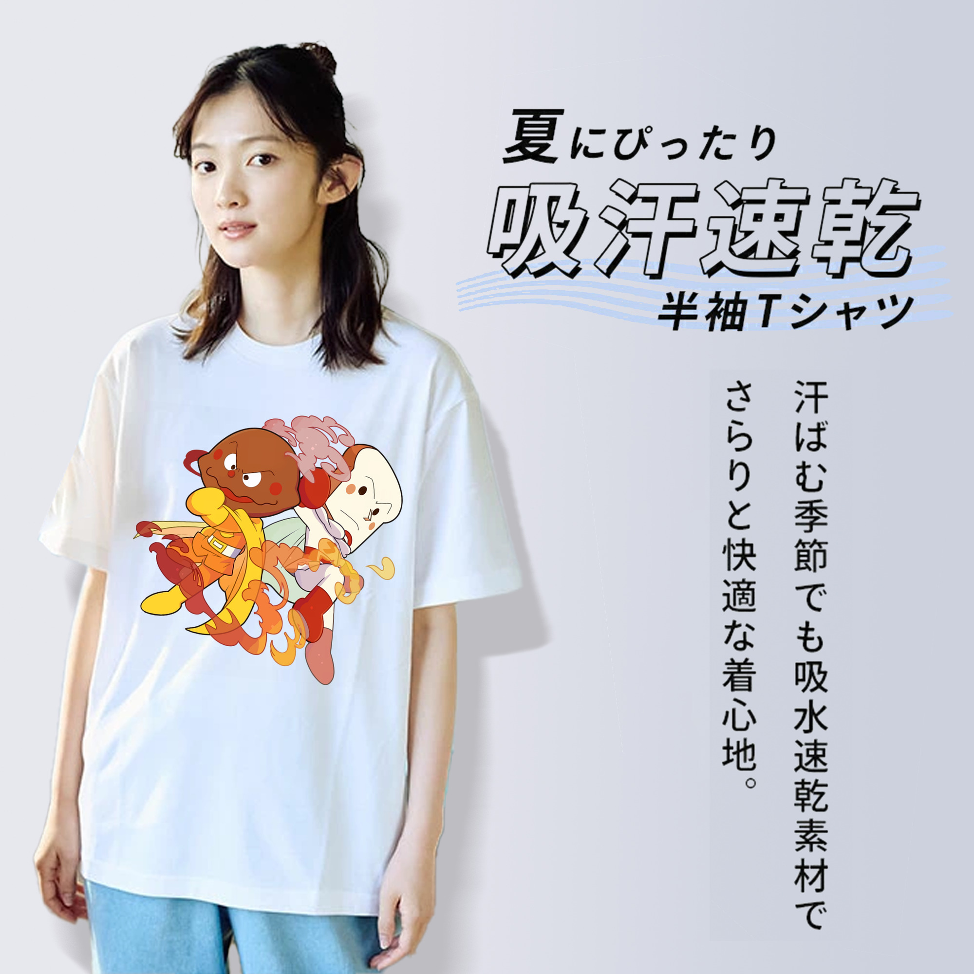 アンパンマン Anpanman レディースカジュアルプリントTシャツ（綿100％）