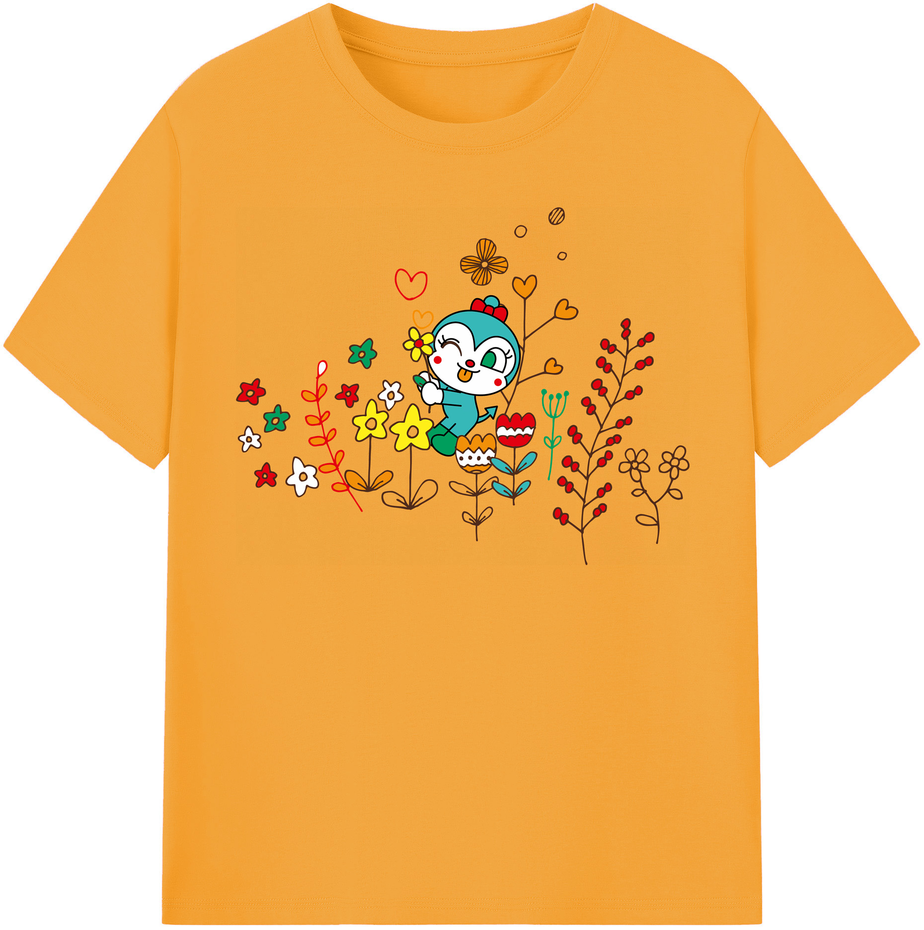 （画像用） アンパンマン Anpanman レディースカジュアルプリントTシャツ（綿100％）