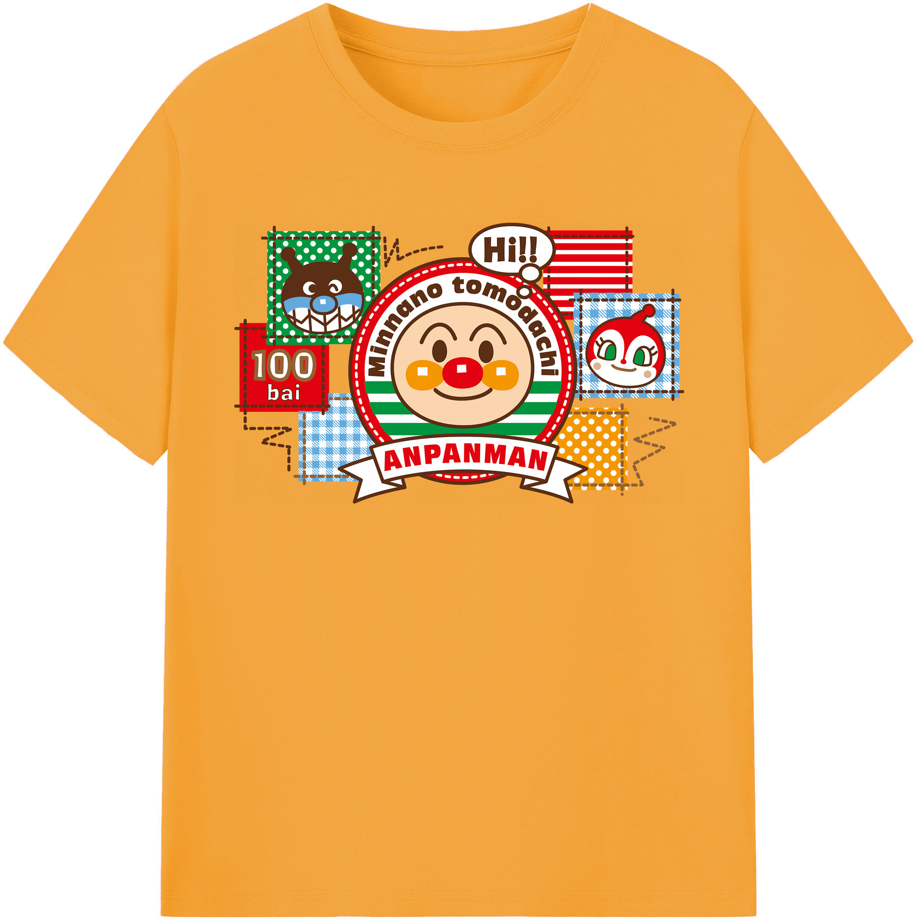 （画像用） アンパンマン Anpanman レディースカジュアルプリントTシャツ（綿100％）